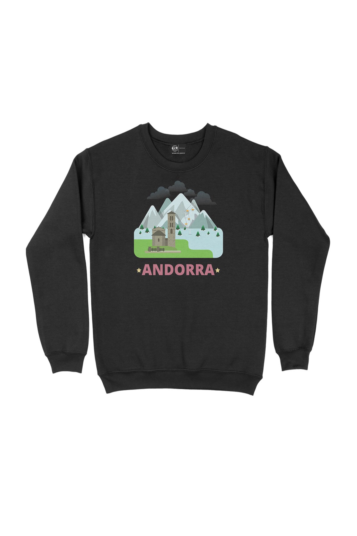 Andorra Siyah Sweatshirt