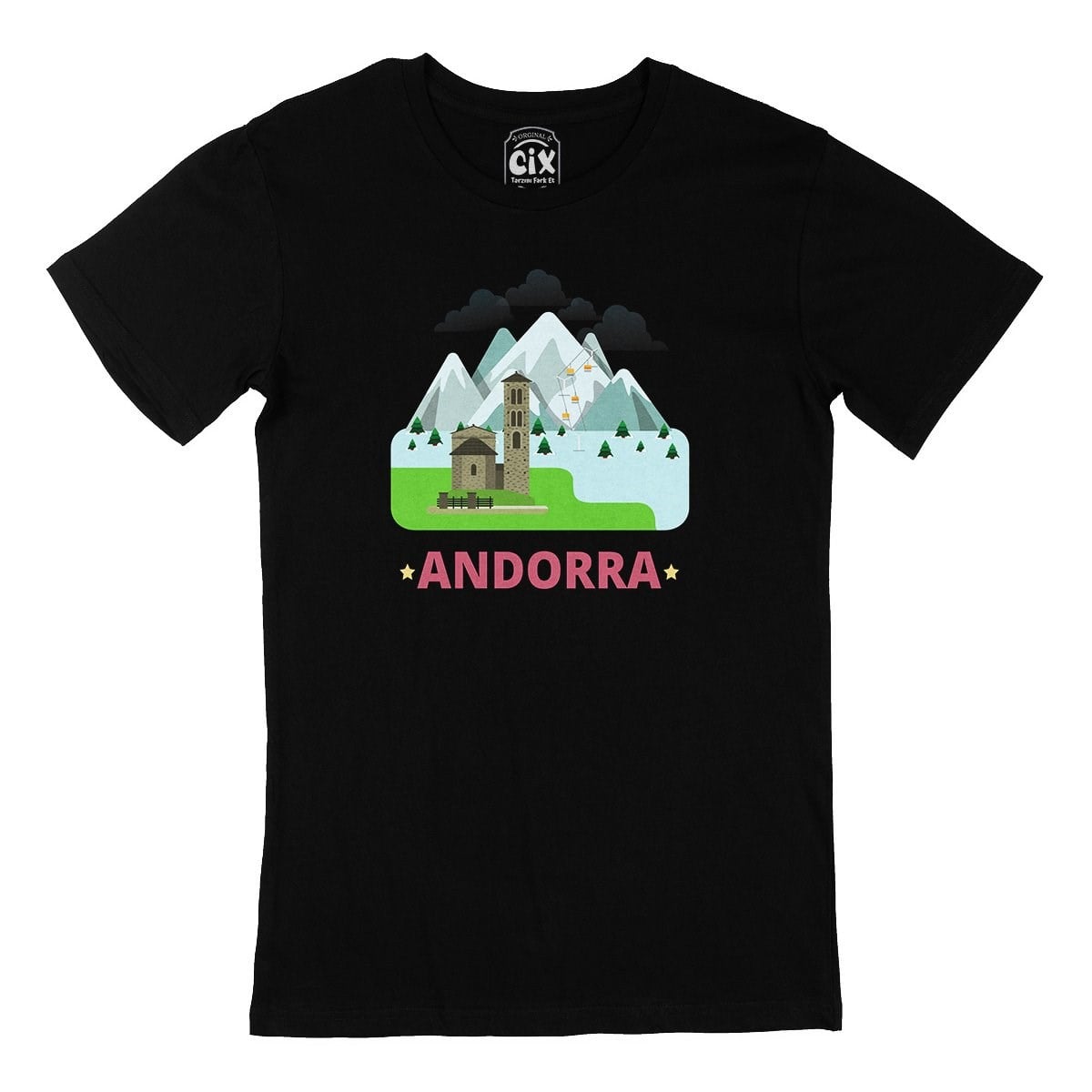 Andorra Siyah Tişört