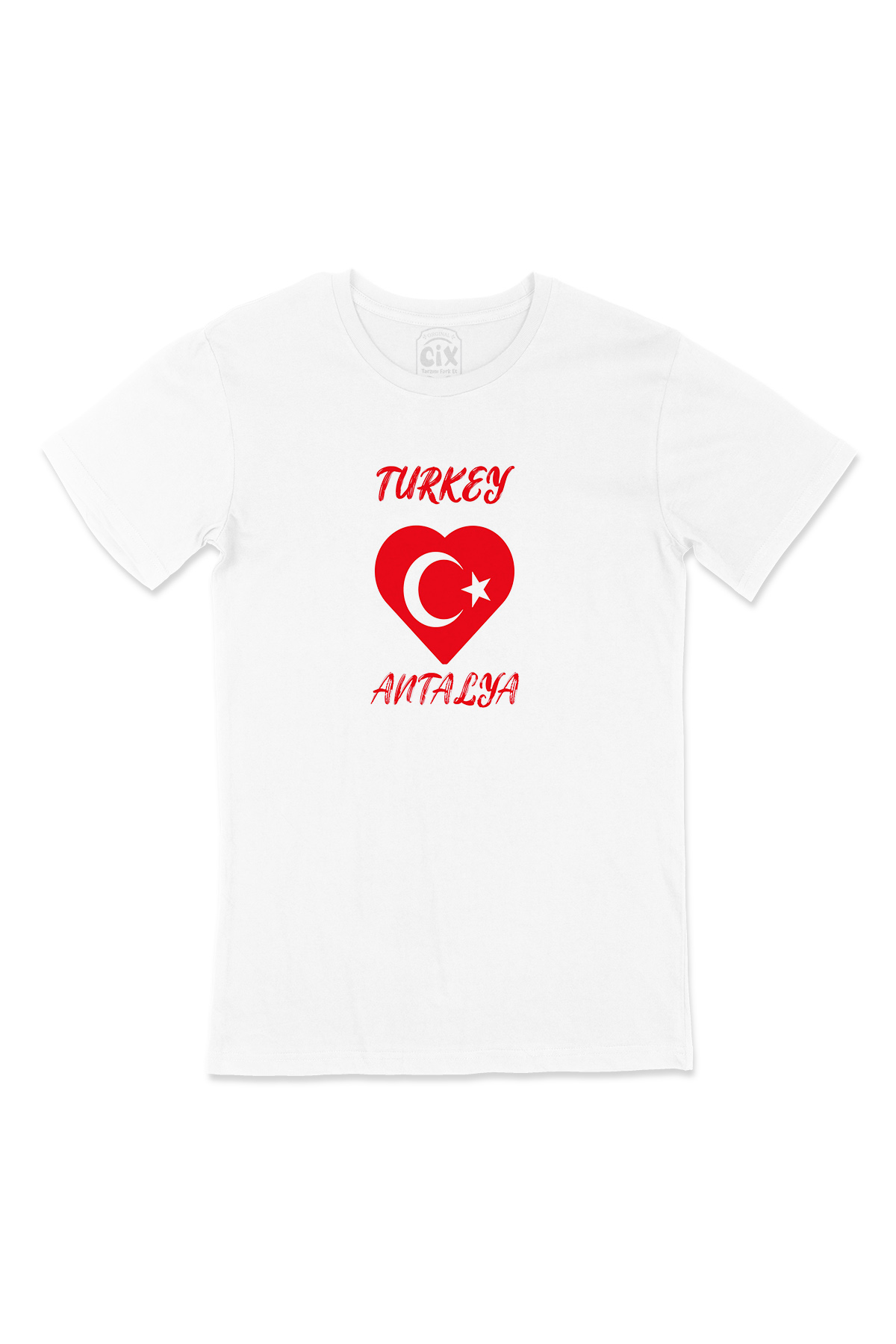 Antalya Türkiye Bayraklı Kalpli Tişört