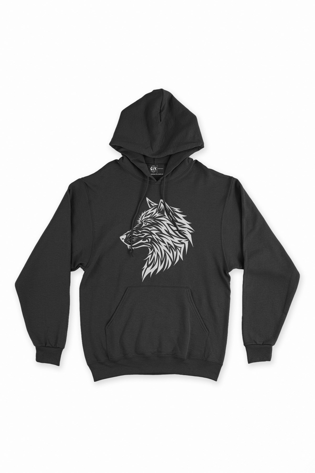 Asil Kurt Siyah Kapşonlu Sweatshirt Hoodie