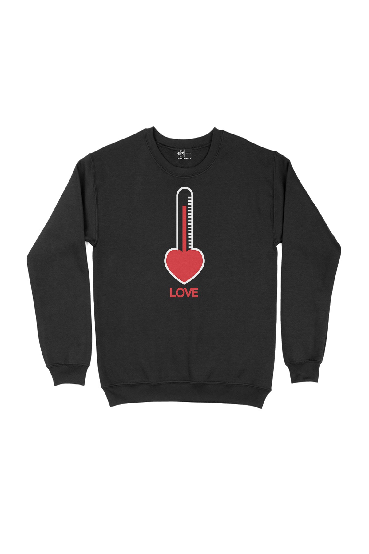 Aşk Dereceli Siyah Sweatshirt