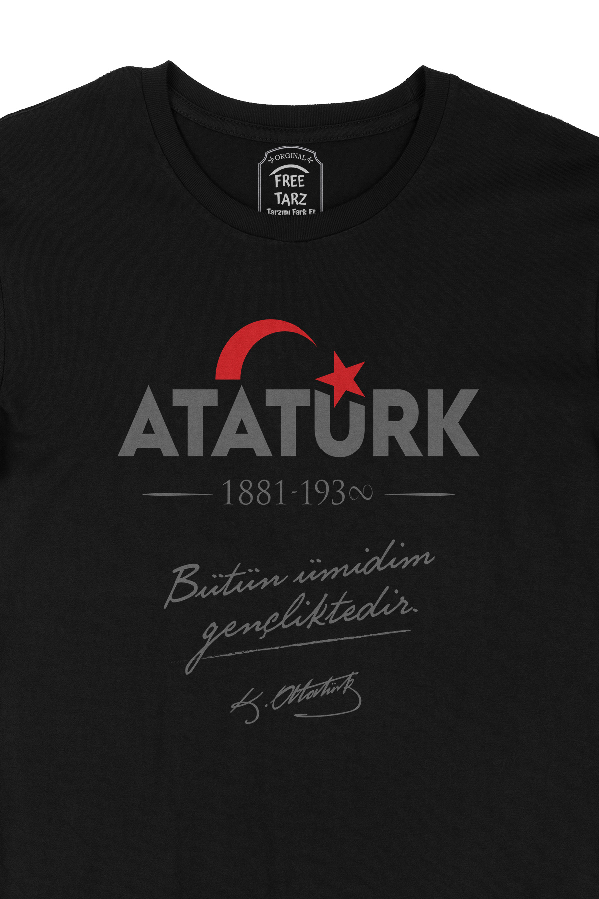 Atatürk 29 Ekim Büyük Baskılı Siyah Tişört Atatürk 29 Ekim Büyük Baskılı Siyah Tişört - Ücretsiz Kargo