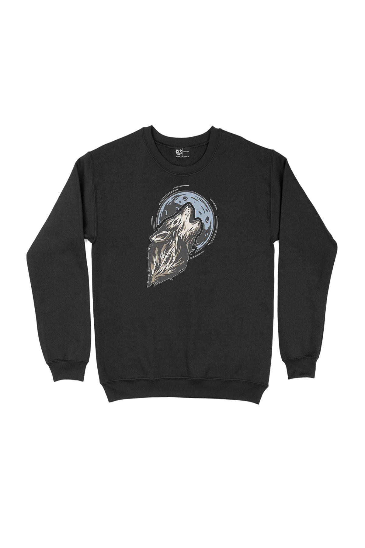 Ay Ve Kurt Siyah Sweatshirt