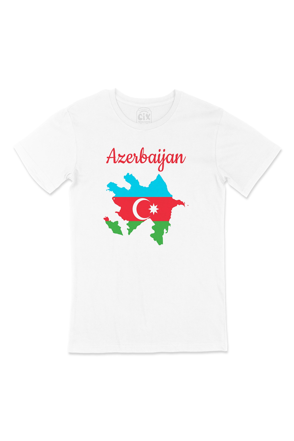 Azerbaycan Haritalı ve Bayraklı Tişört