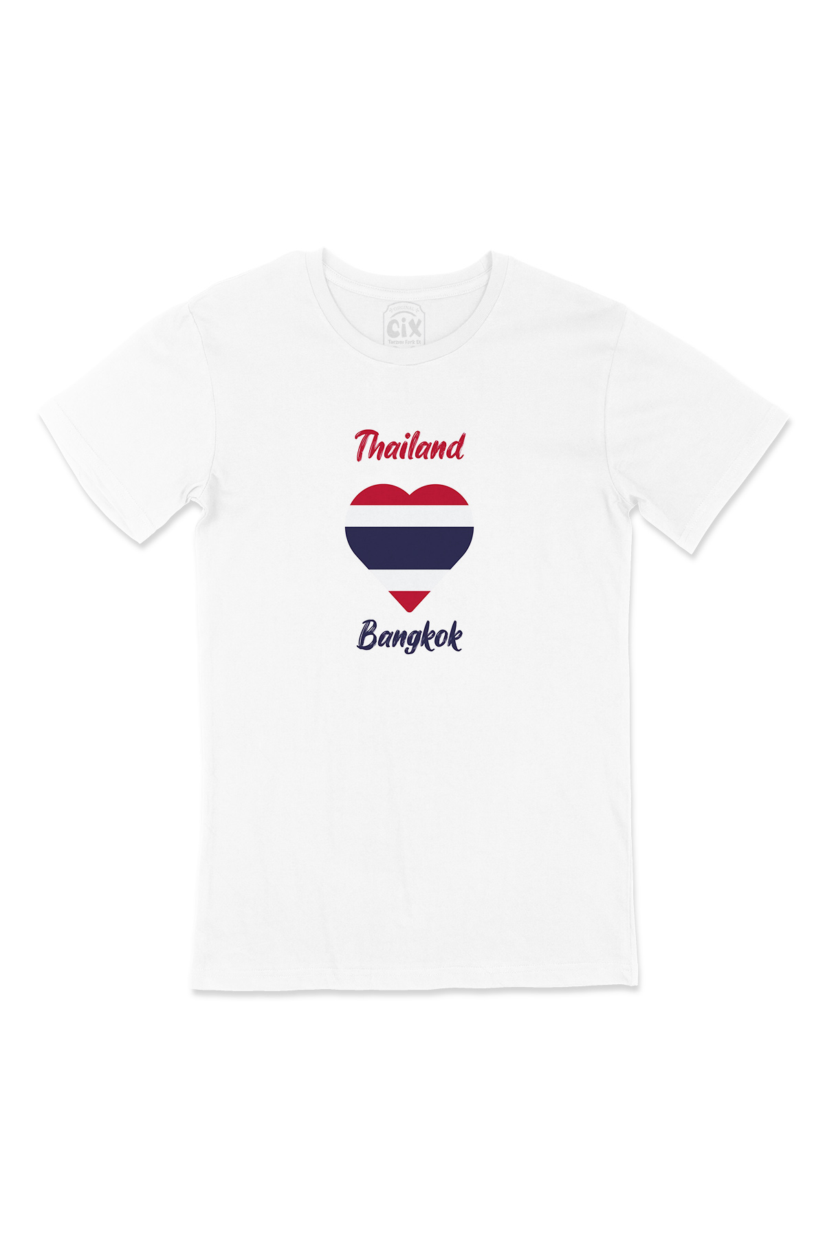 Bangkok Tayland Bayraklı Kalpli Tişört