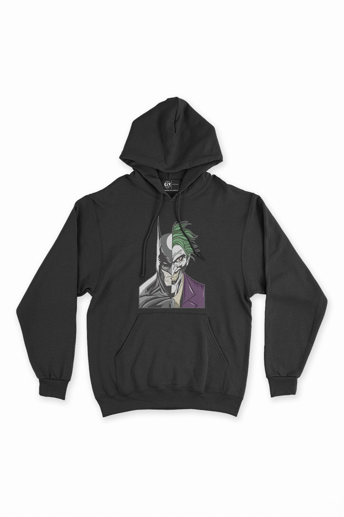Batman & Joker Siyah Kapşonlu Sweatshirt Hoodie