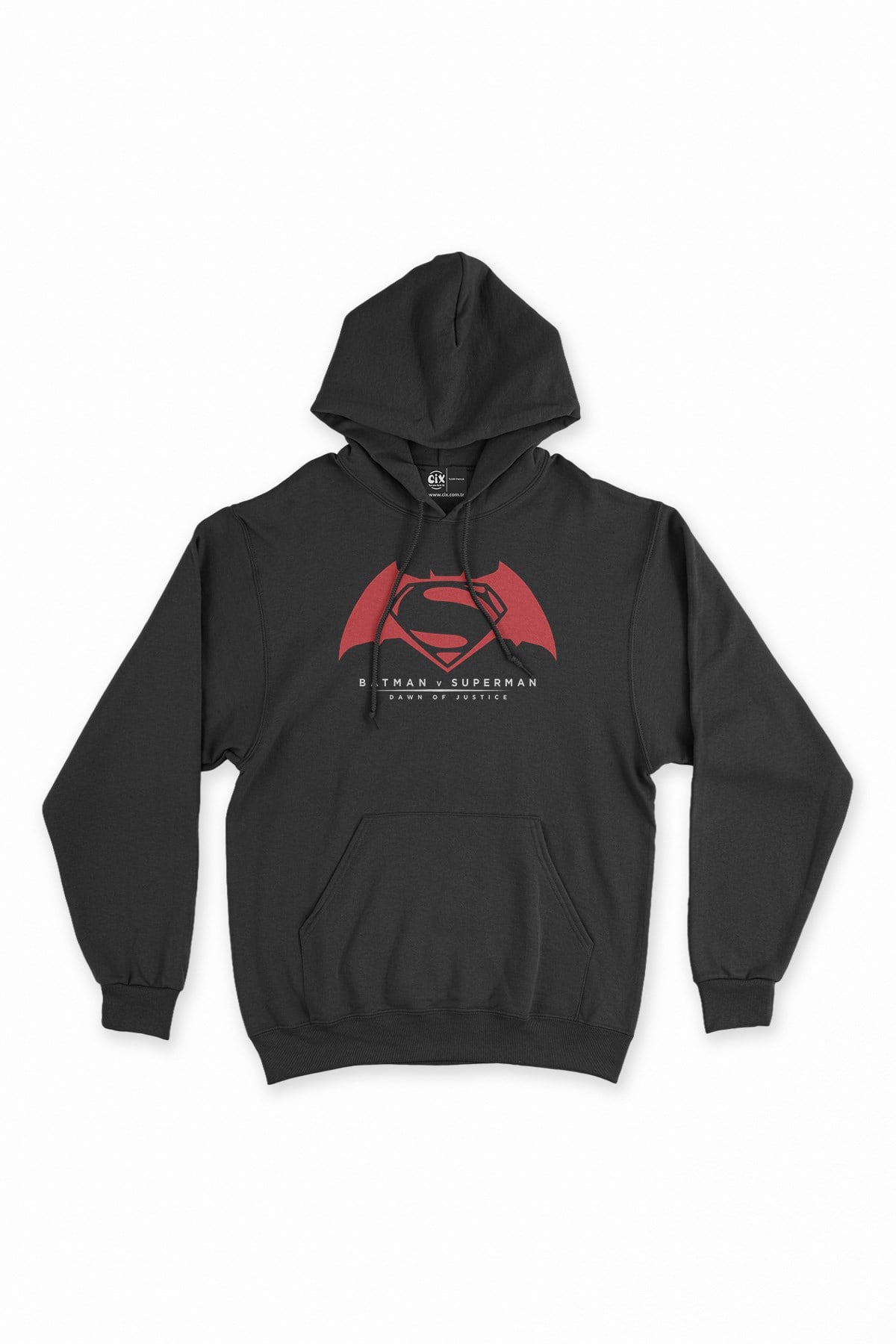 Batman & Superman Siyah Kapşonlu Sweatshirt Hoodie