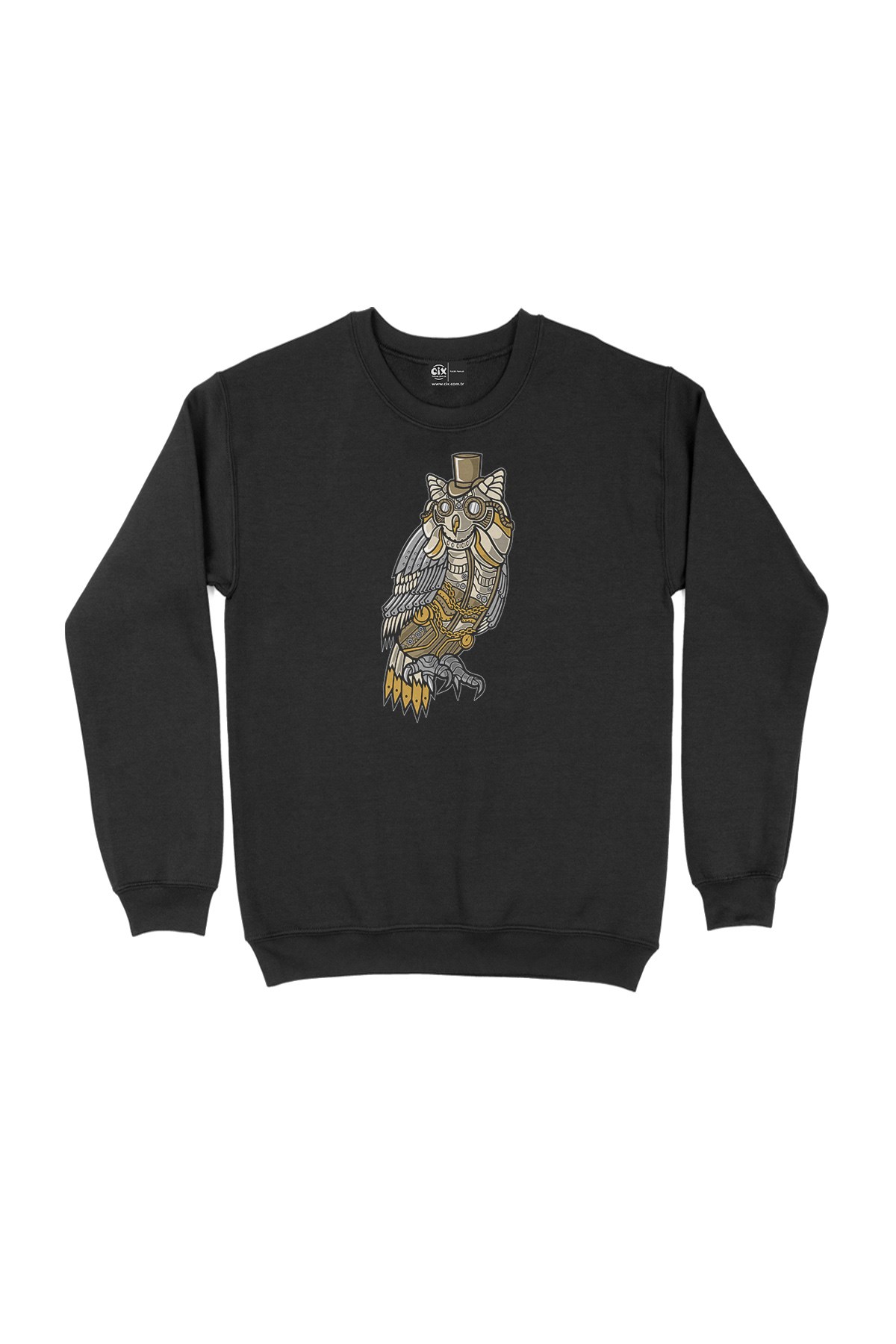Baykuş Siyah Sweatshirt