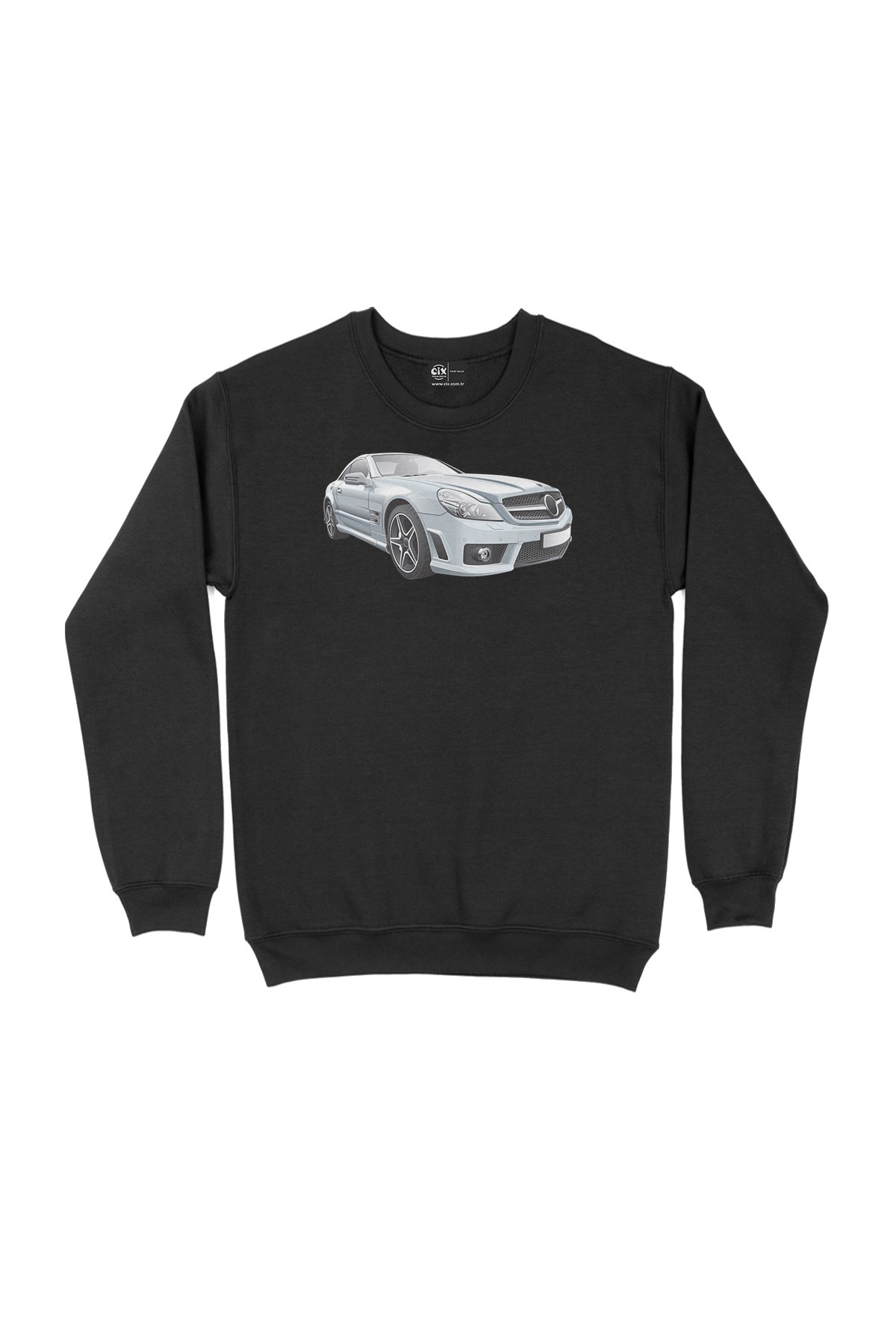 Beyaz Spor Araba Siyah Sweatshirt