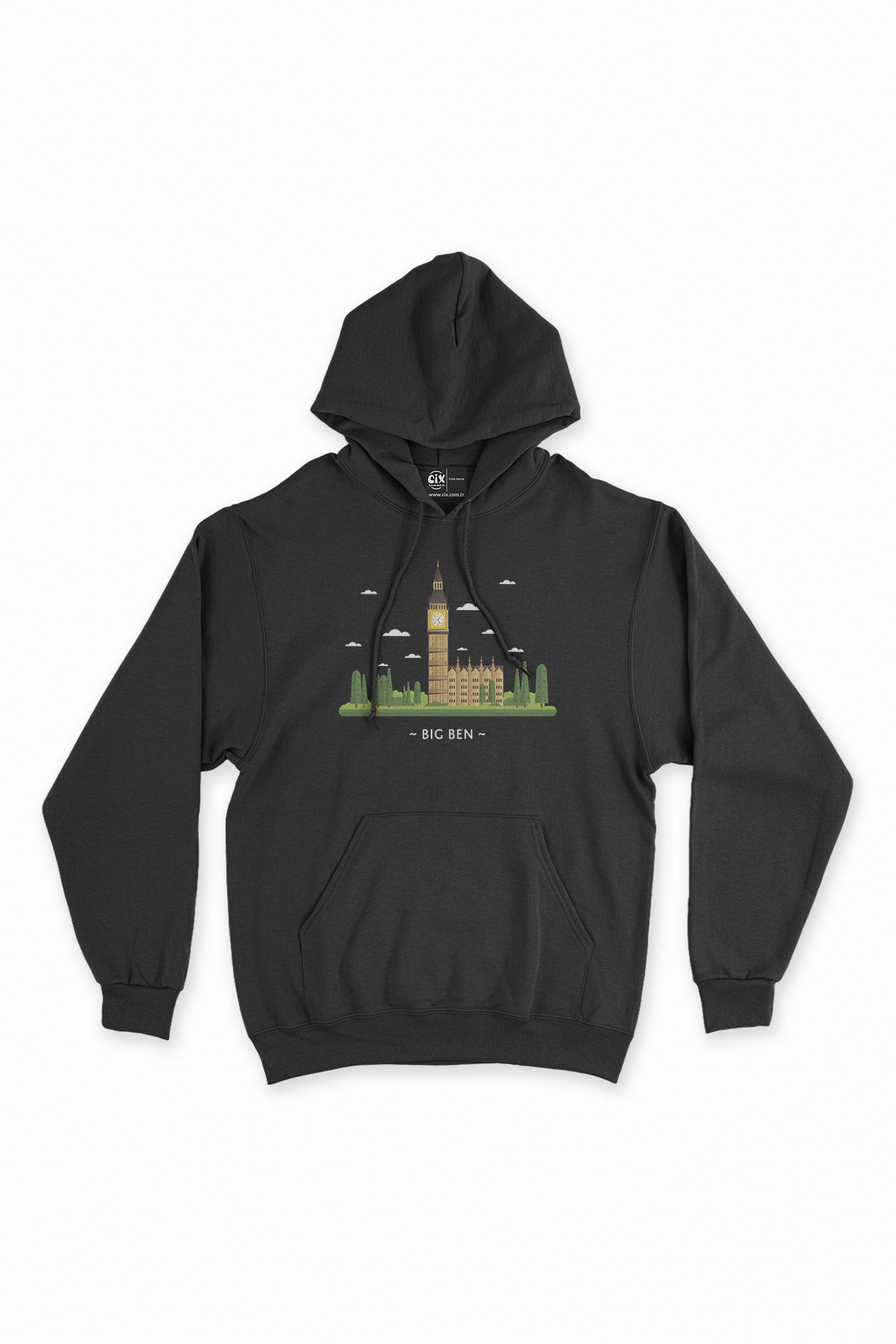 Big Ben Siyah Kapşonlu Sweatshirt Hoodie