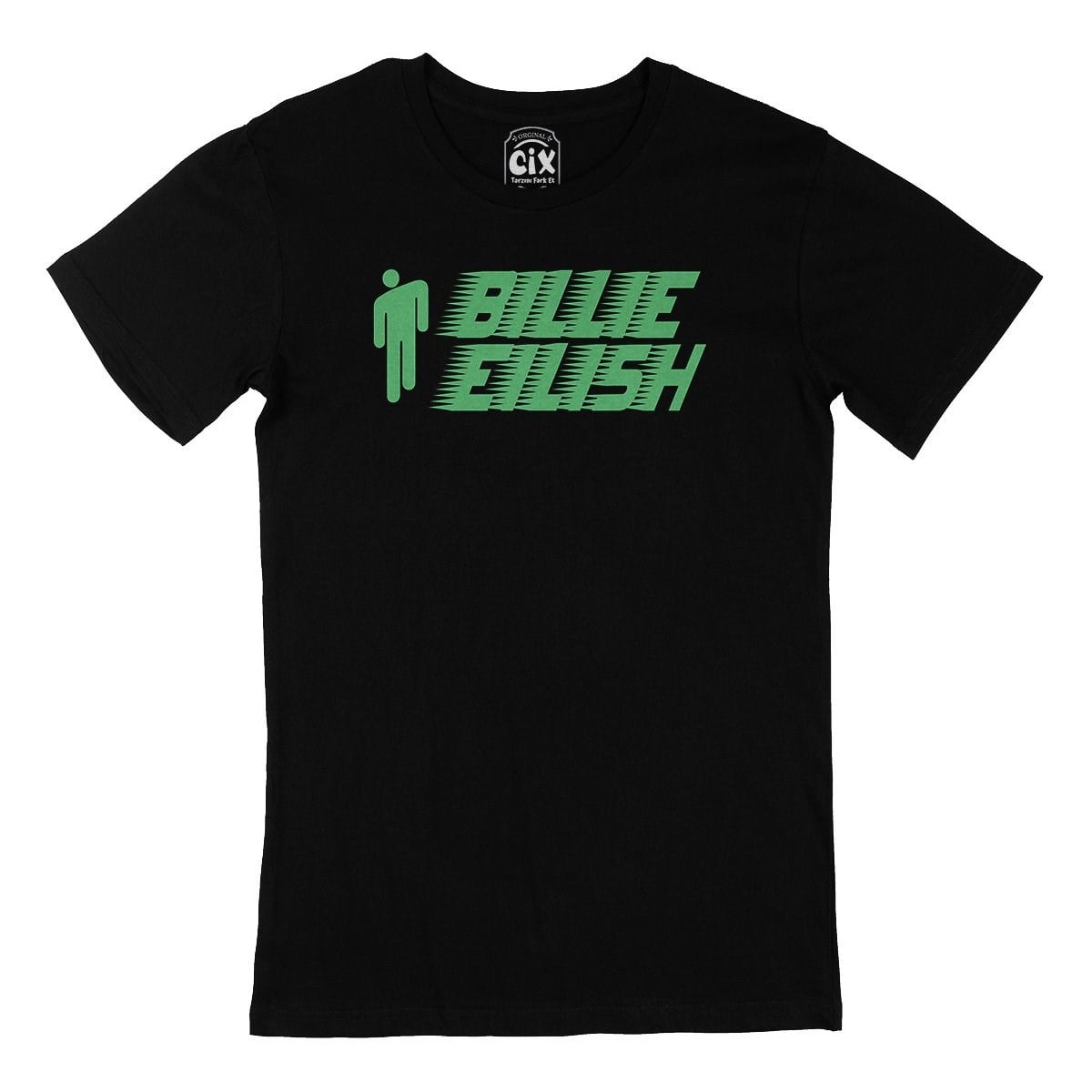 Billie Eilish Logo Tasarımlı Siyah Tişört