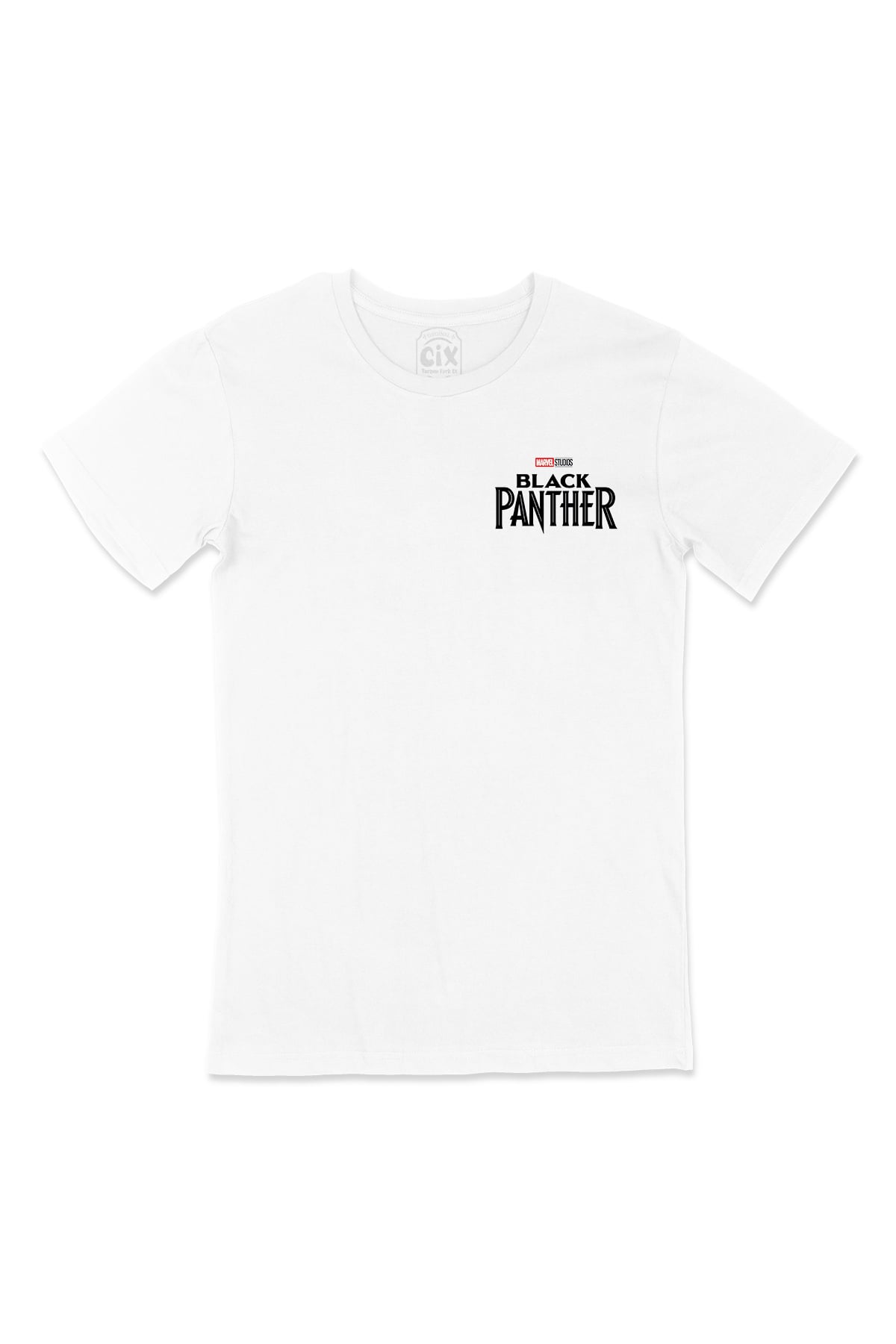 Black Panther Cep Logo Tasarımlı Beyaz Tişört