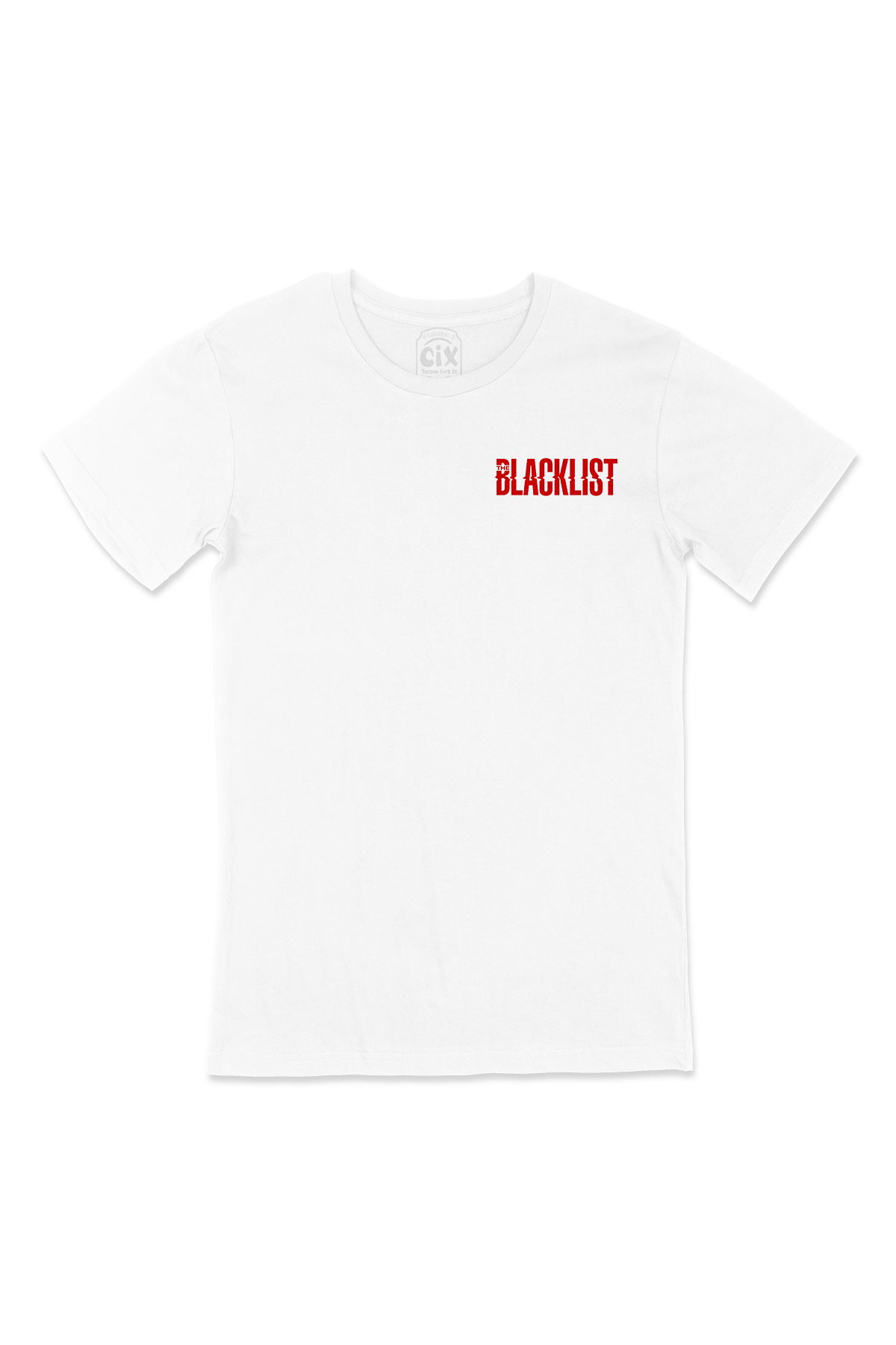 Blacklist Cep Logo Tasarımlı Beyaz Tişört