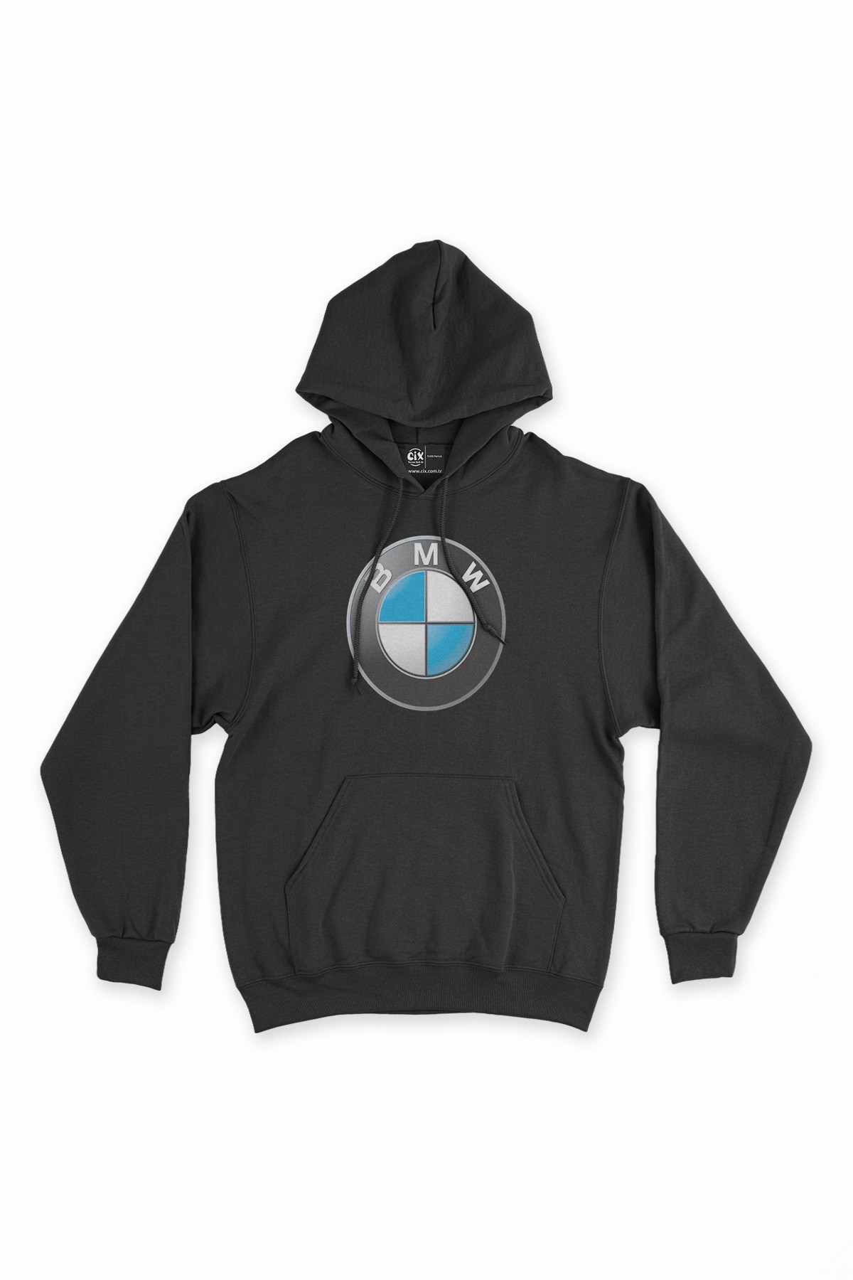 BMW Logolu Siyah Kapşonlu Sweatshirt Hoodie