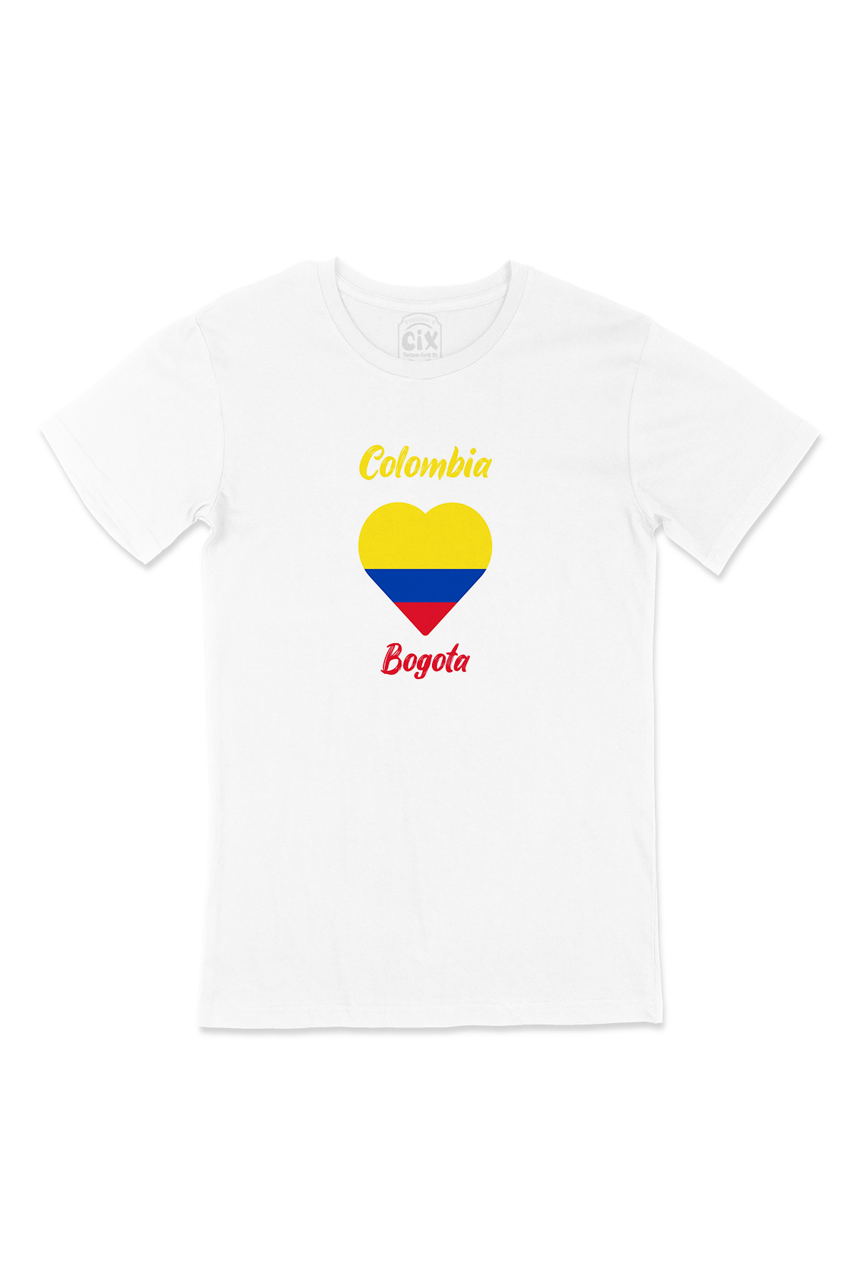 Bogota Kolombiya Bayraklı Kalpli Tişört