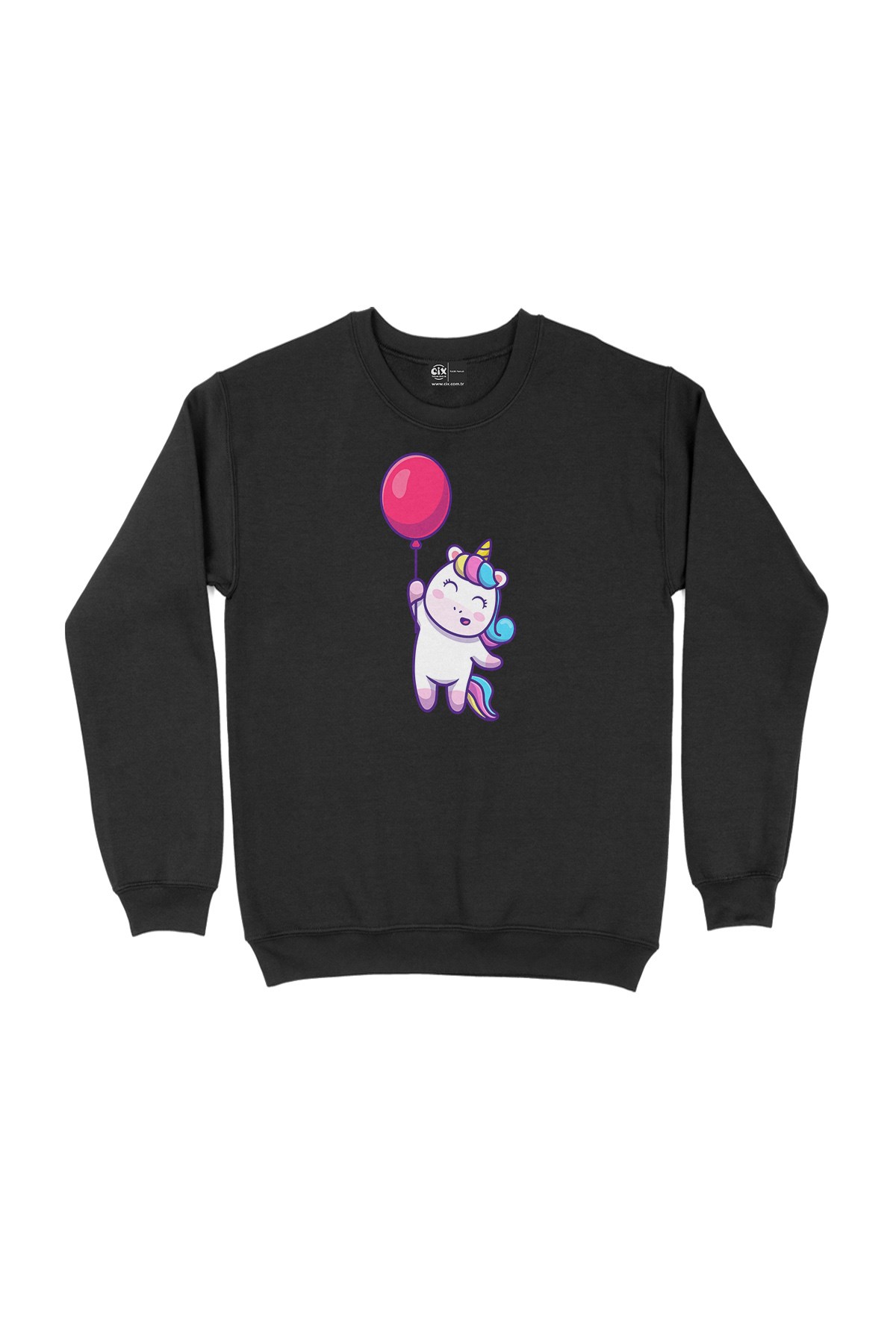 Bolonlu Unicorn Siyah Sweatshirt