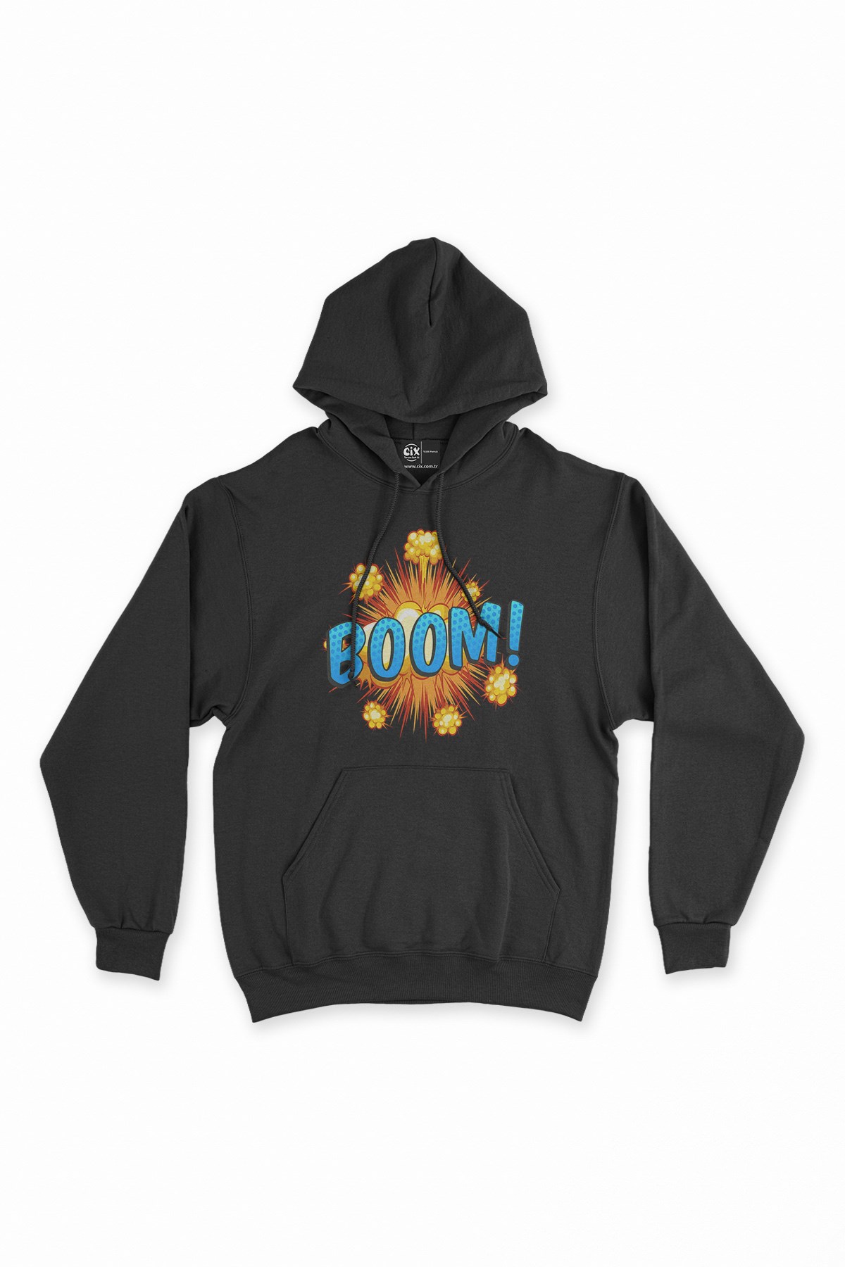 Boom Siyah Kapşonlu Sweatshirt Hoodie