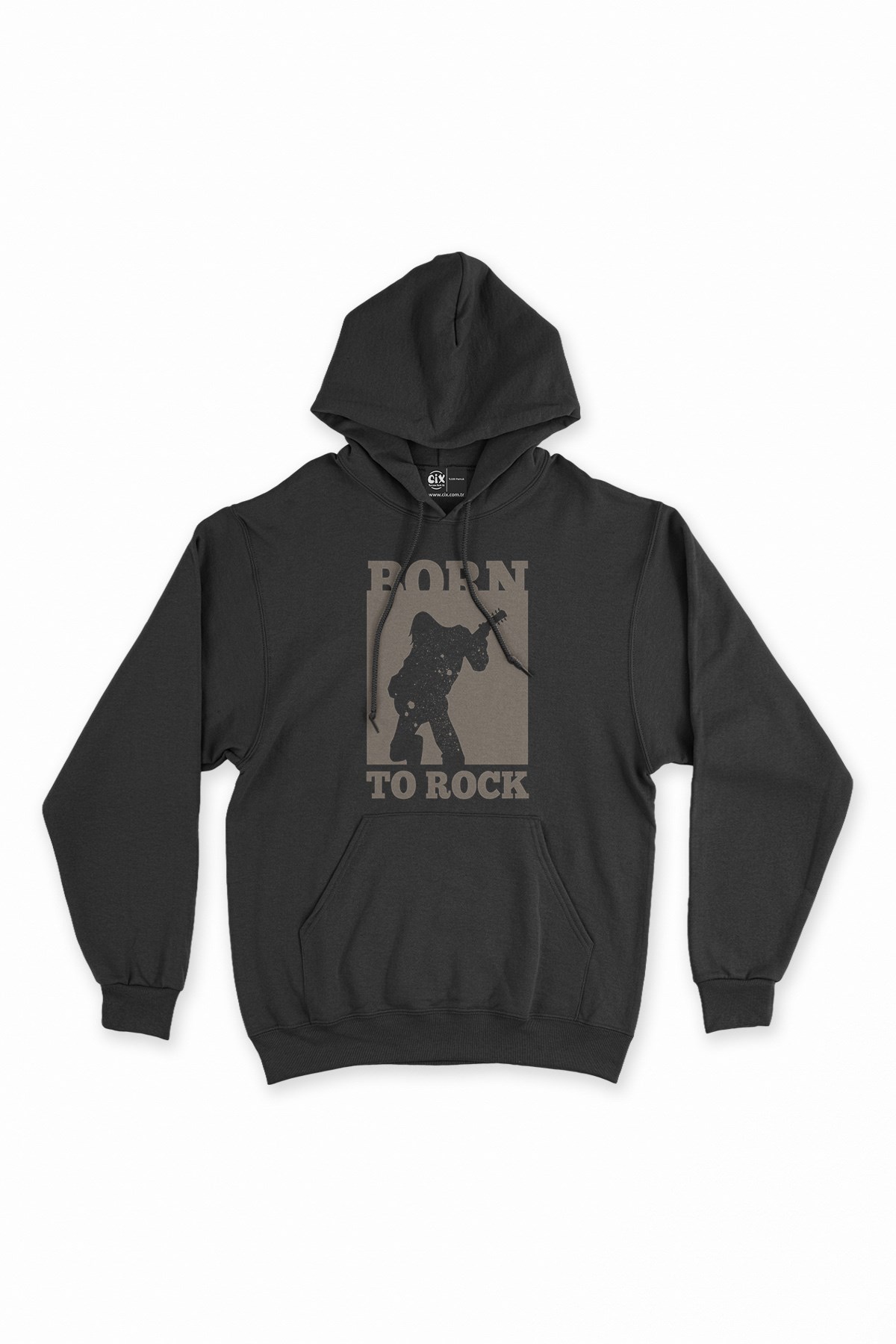 Born To Rock Siyah Kapşonlu Sweatshirt Hoodie