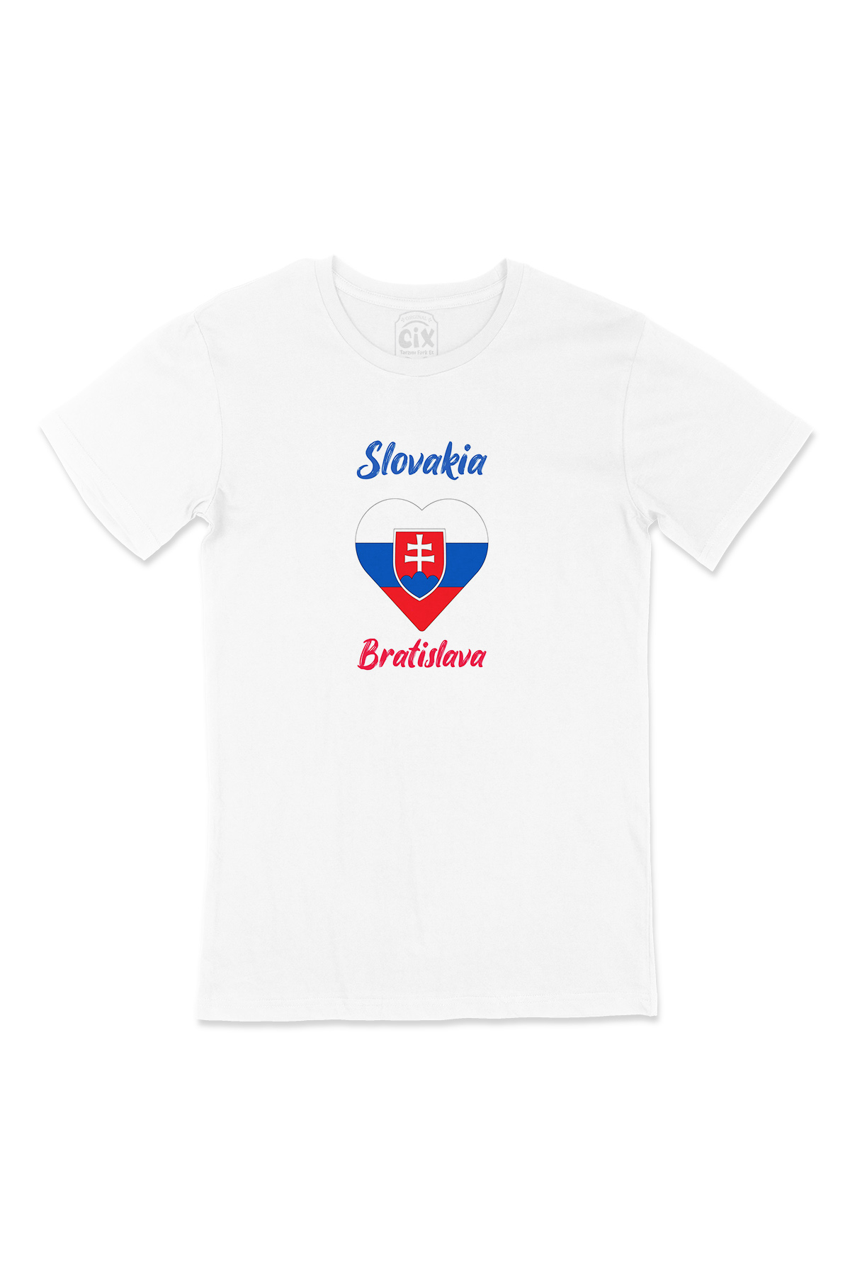 Bratislava Slovakya Bayraklı Kalpli Tişört