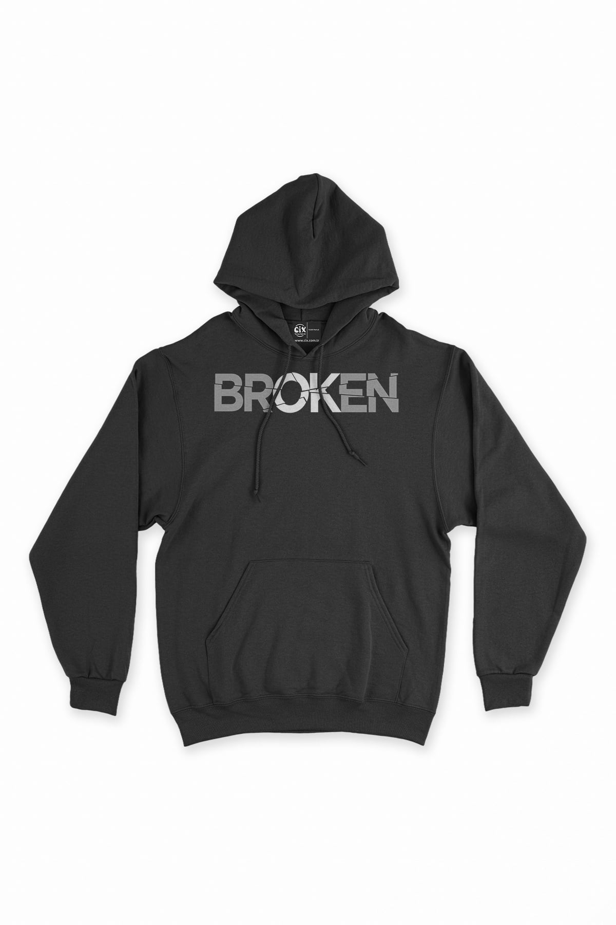 Broken Siyah Sweatshirt Hoodie
