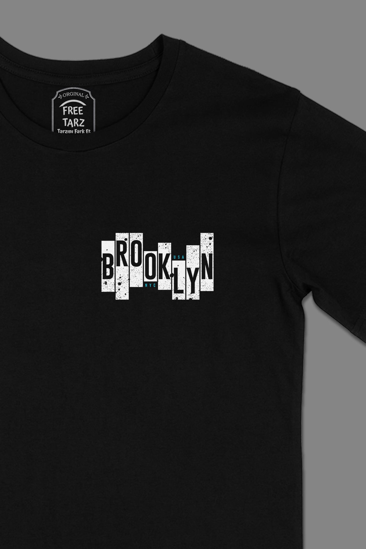 Brooklyn Design Cep Tasarımlı Siyah Tişört Brooklyn Design Cep Tasarımlı Siyah Tişört - Ücretsiz Kargo