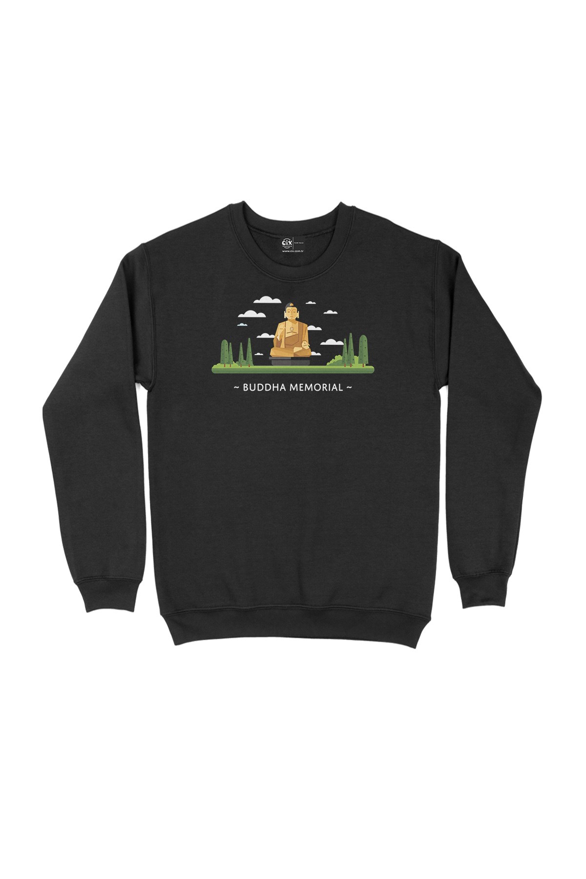 Buda Anıtı Siyah Sweatshirt