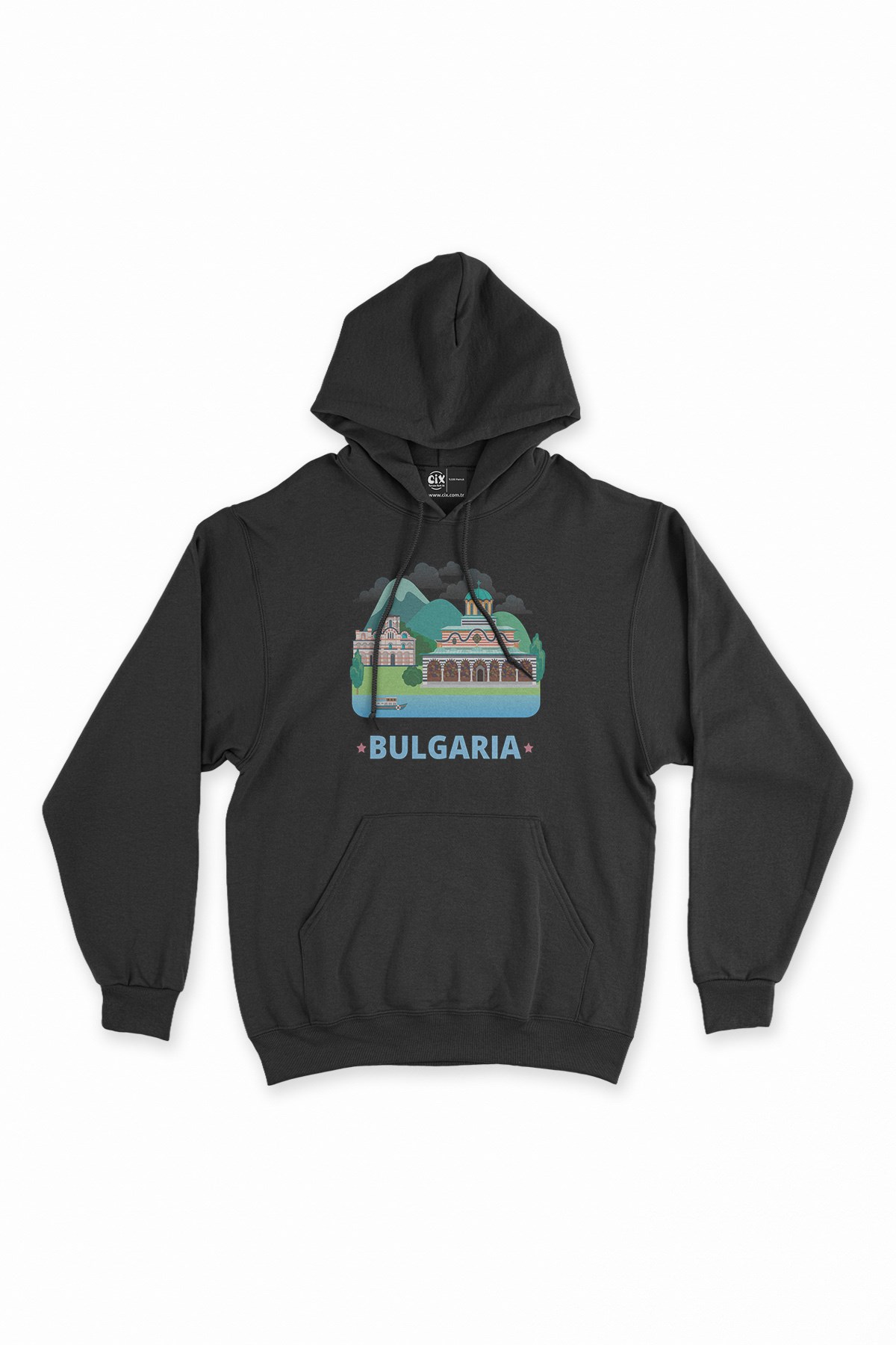 Bulgaristan Siyah Kapşonlu Sweatshirt Hoodie