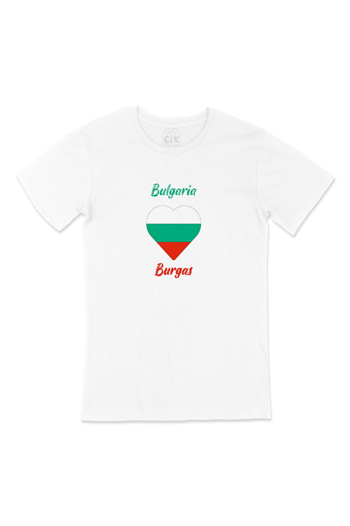 Burgaz Bulgaristan Bayraklı Kalpli Tişört