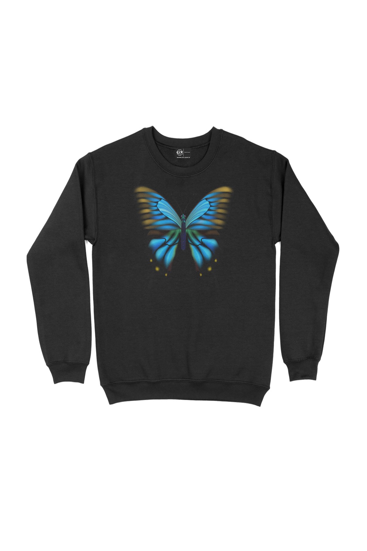 Butterfly Kelebekli Siyah Sweatshirt