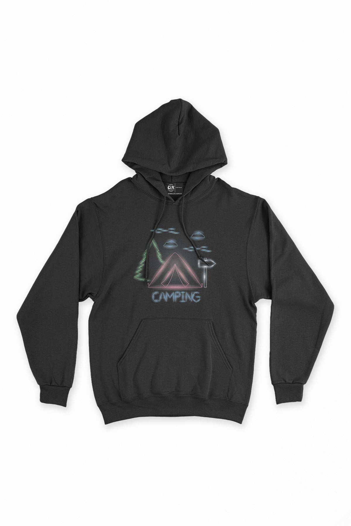 Camoing Neon Siyah Kapşonlu Sweatshirt Hoodie