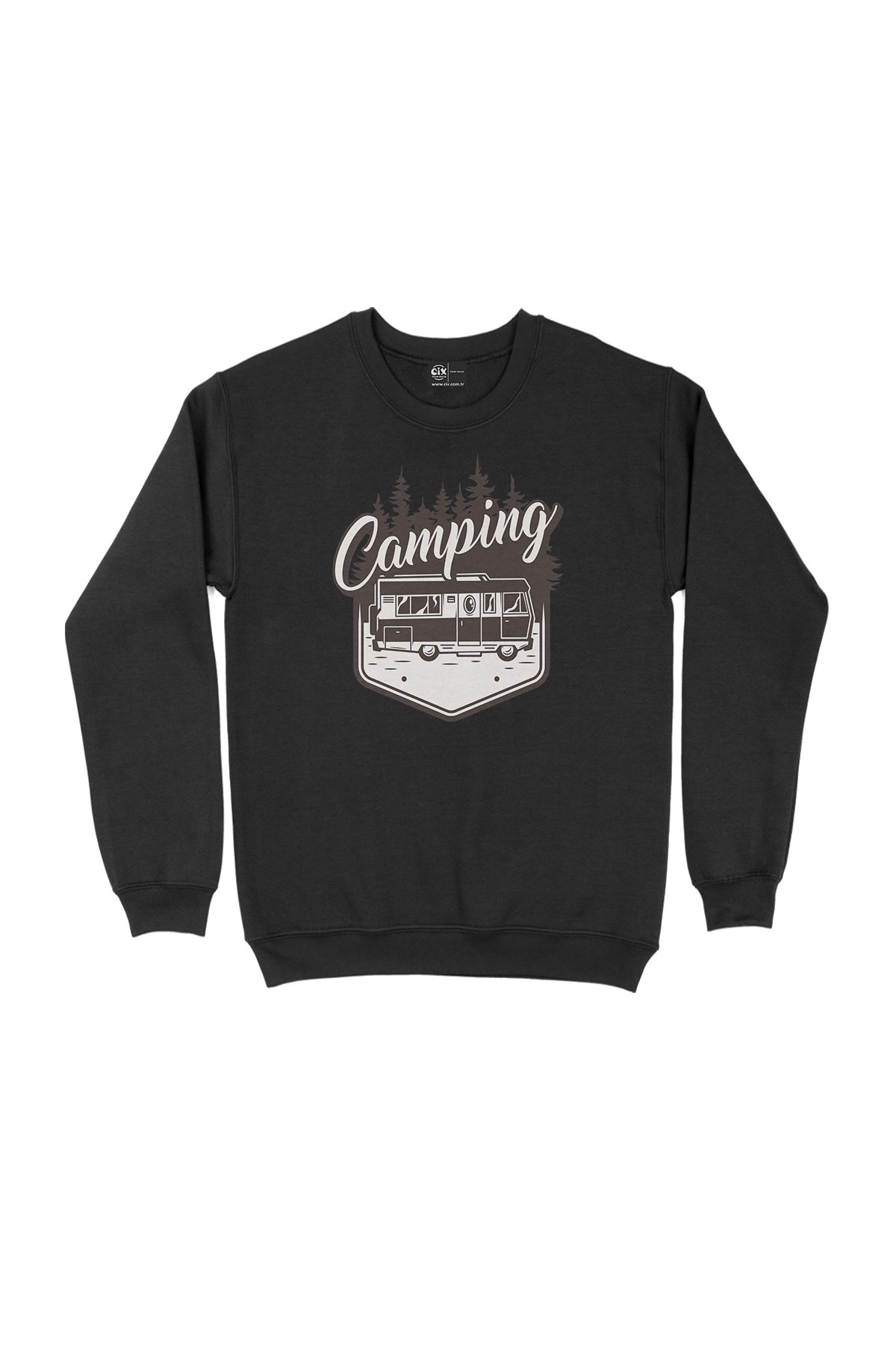 Camping Caravan Siyah Sweatshirt