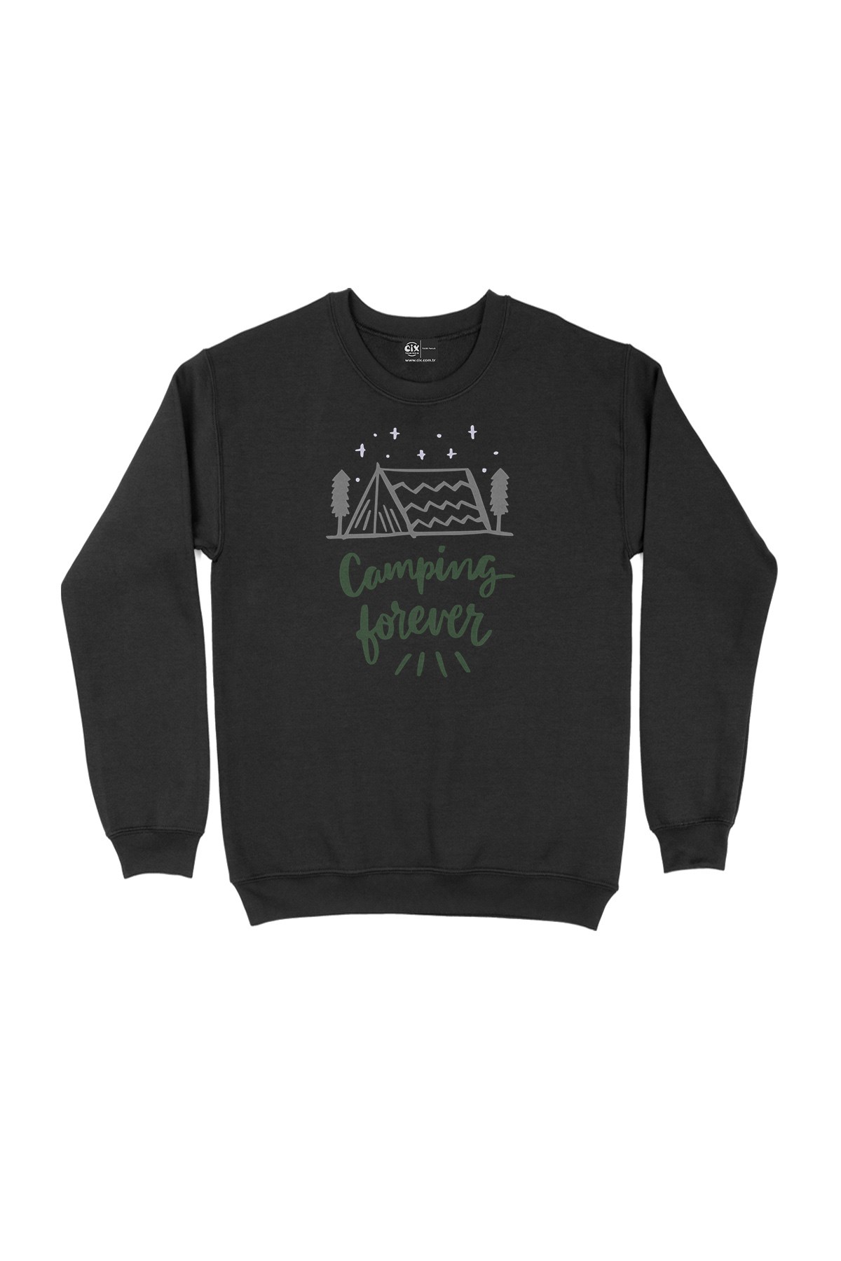 Camping Forever Siyah Sweatshirt