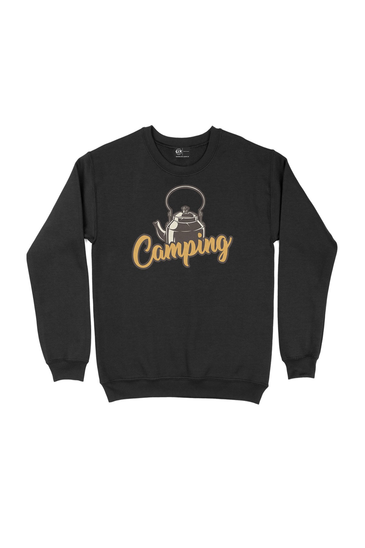 Camping Teapot Siyah Sweatshirt