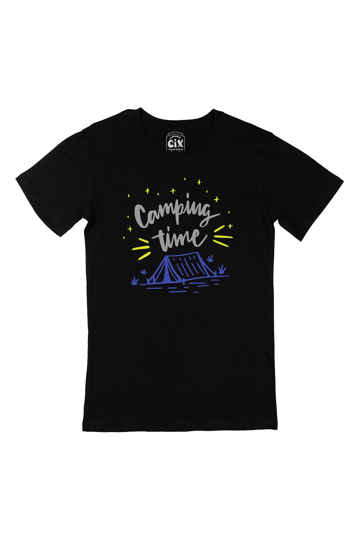Camping Time Siyah Tişört