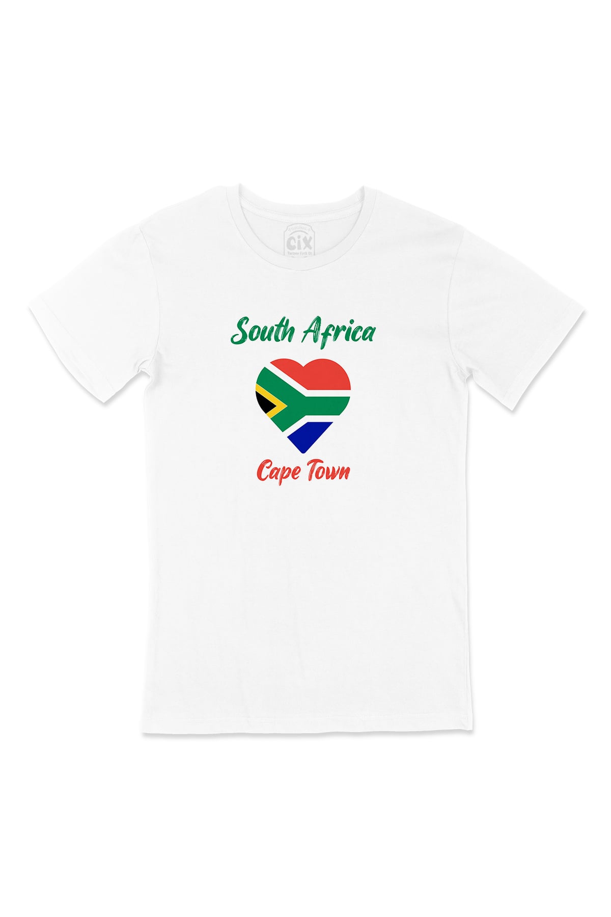 Cape Town Güney Afrika Bayraklı Kalpli Tişört