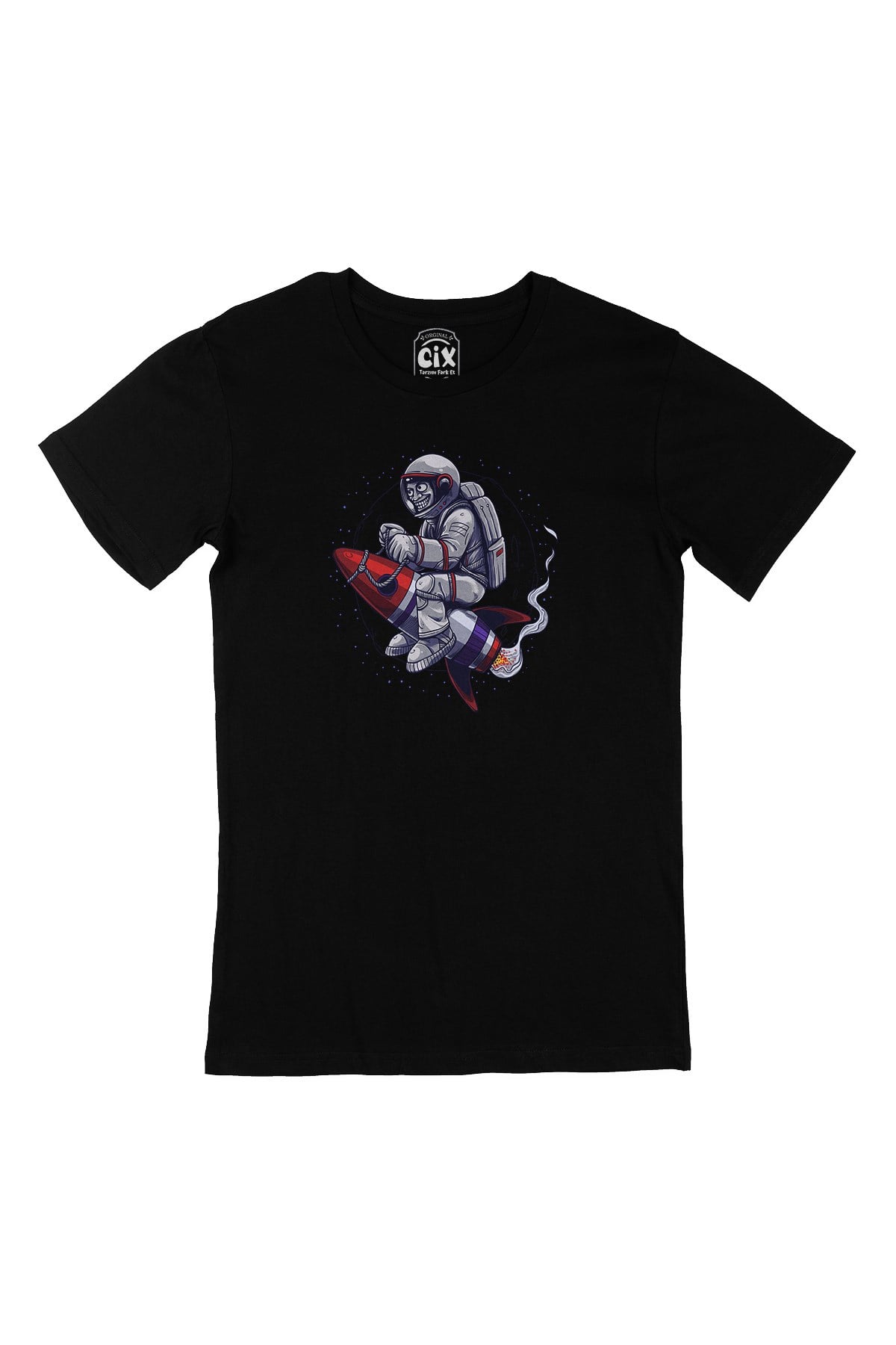 Çılgın Astronot Siyah Tişört
