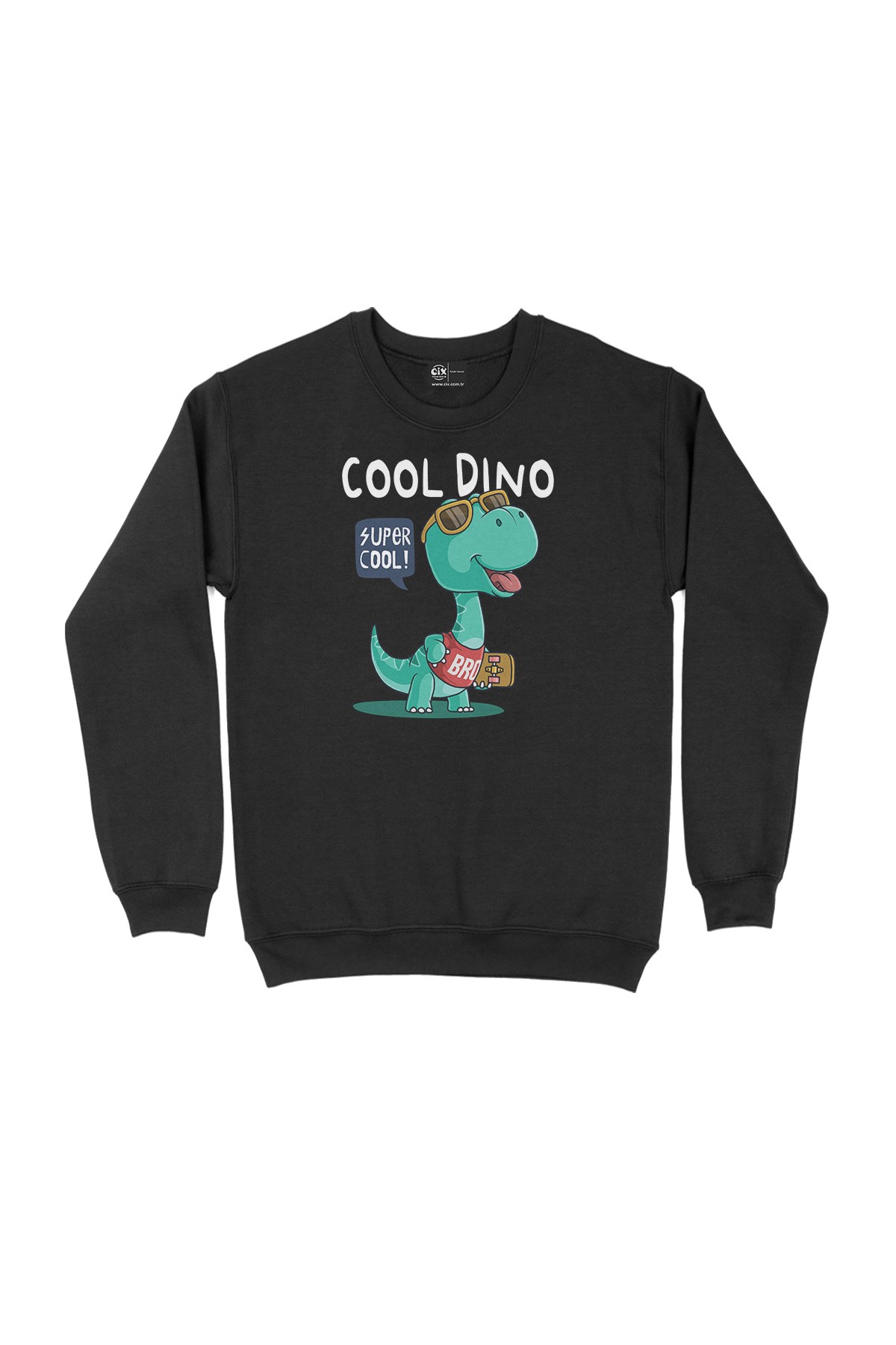 Cool Dinozorlu Siyah Sweatshirt