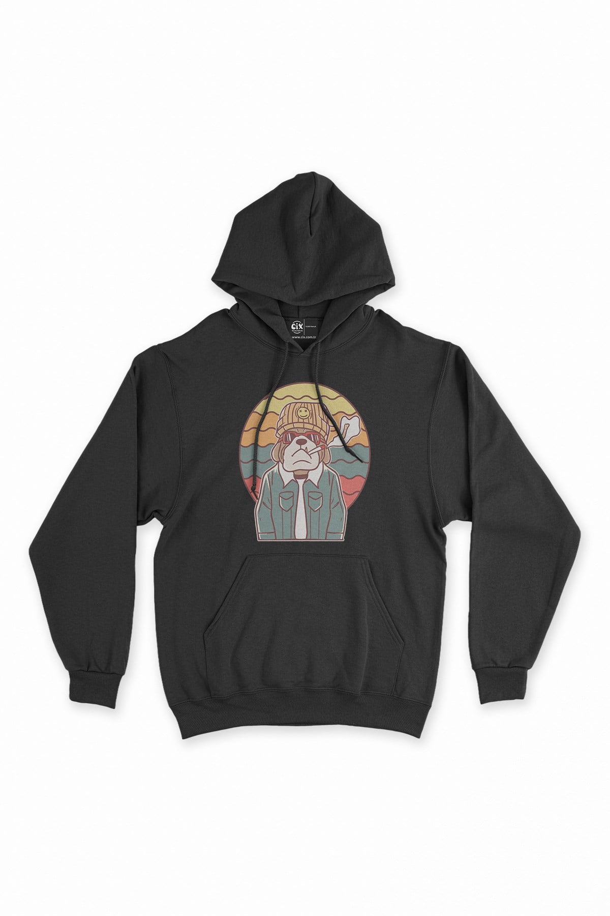 Cool Köpek Siyah Kapşonlu Sweatshirt Hoodie