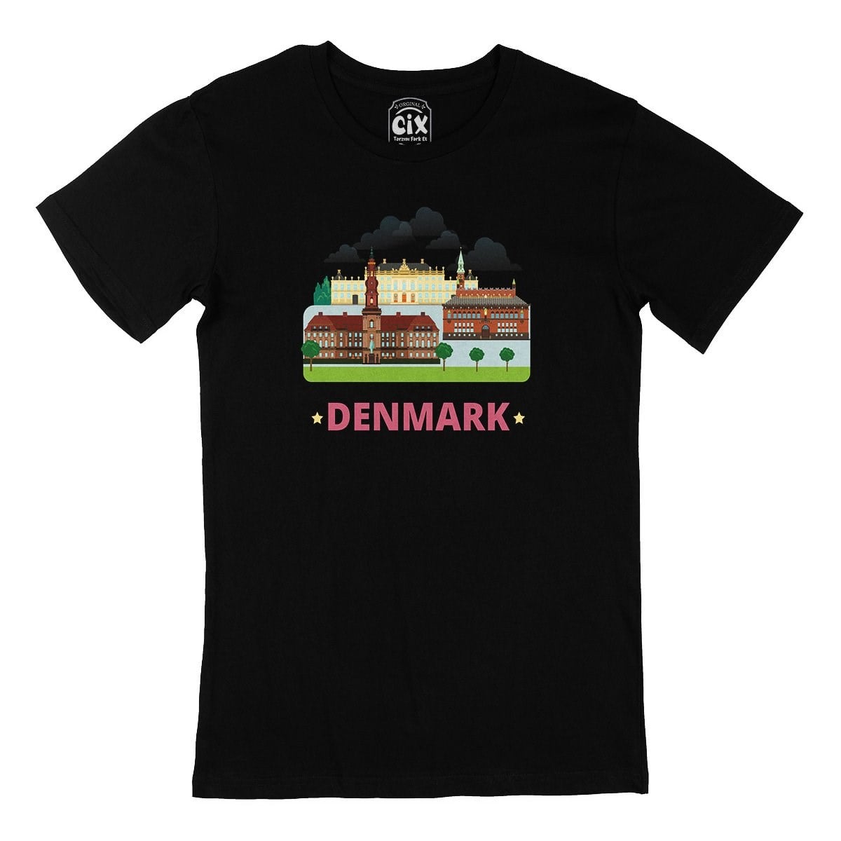 Danimarka Siyah Tişört