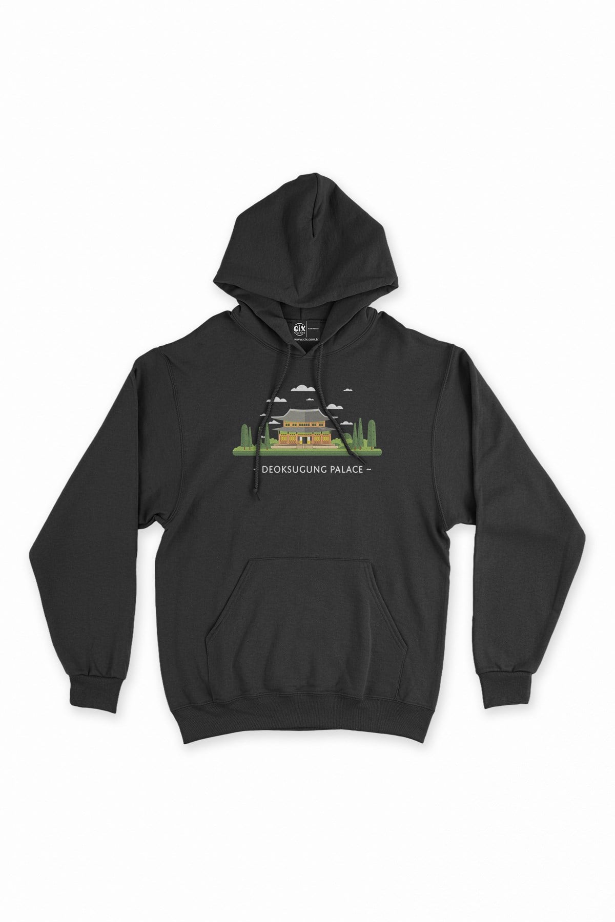 Deoksugung Sarayı Siyah Kapşonlu Sweatshirt Hoodie