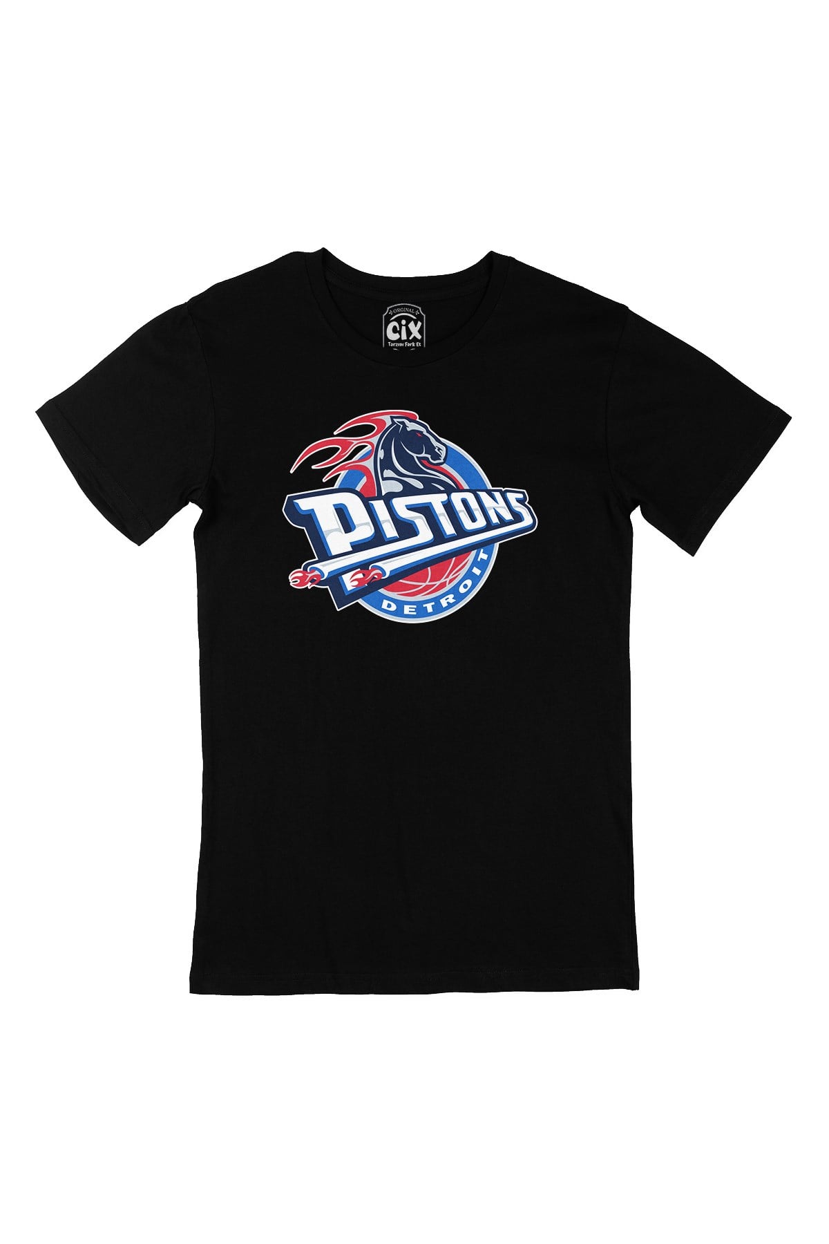 Detroit Pistons Logolu Siyah Tişört