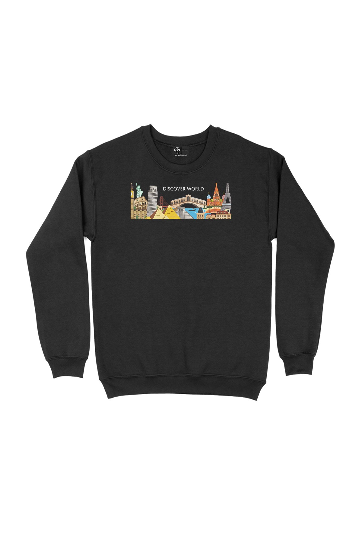 Discover World Siyah Sweatshirt