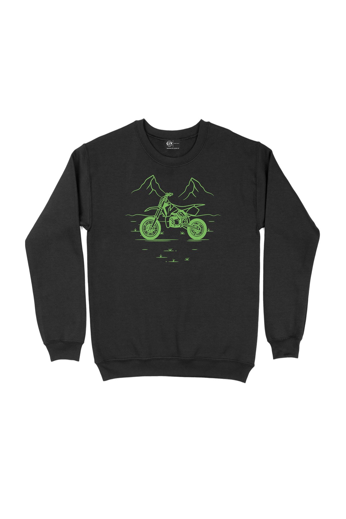 Doğadaki Bisiklet Siyah Sweatshirt