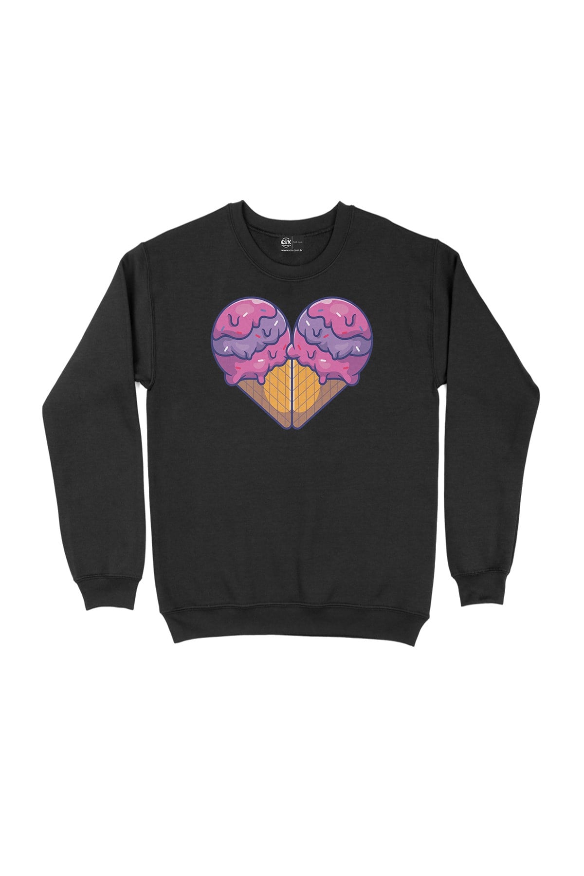 Dondurma Aşkı Siyah Sweatshirt