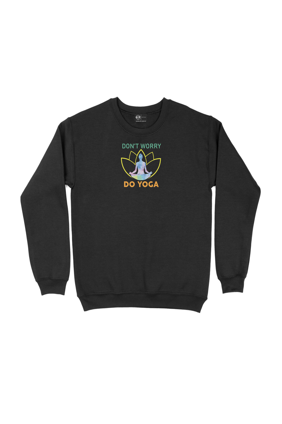 Don't Worry Do Yoga Siyah Sweatshirt