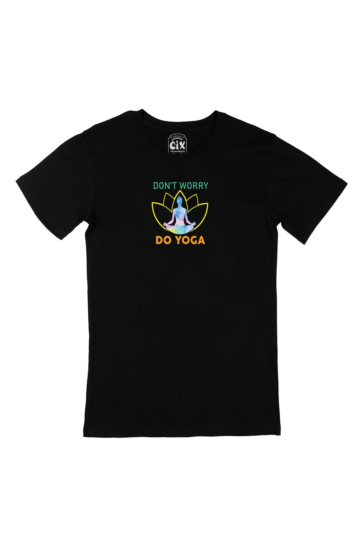 Don't Worry Do Yoga Siyah Tişört