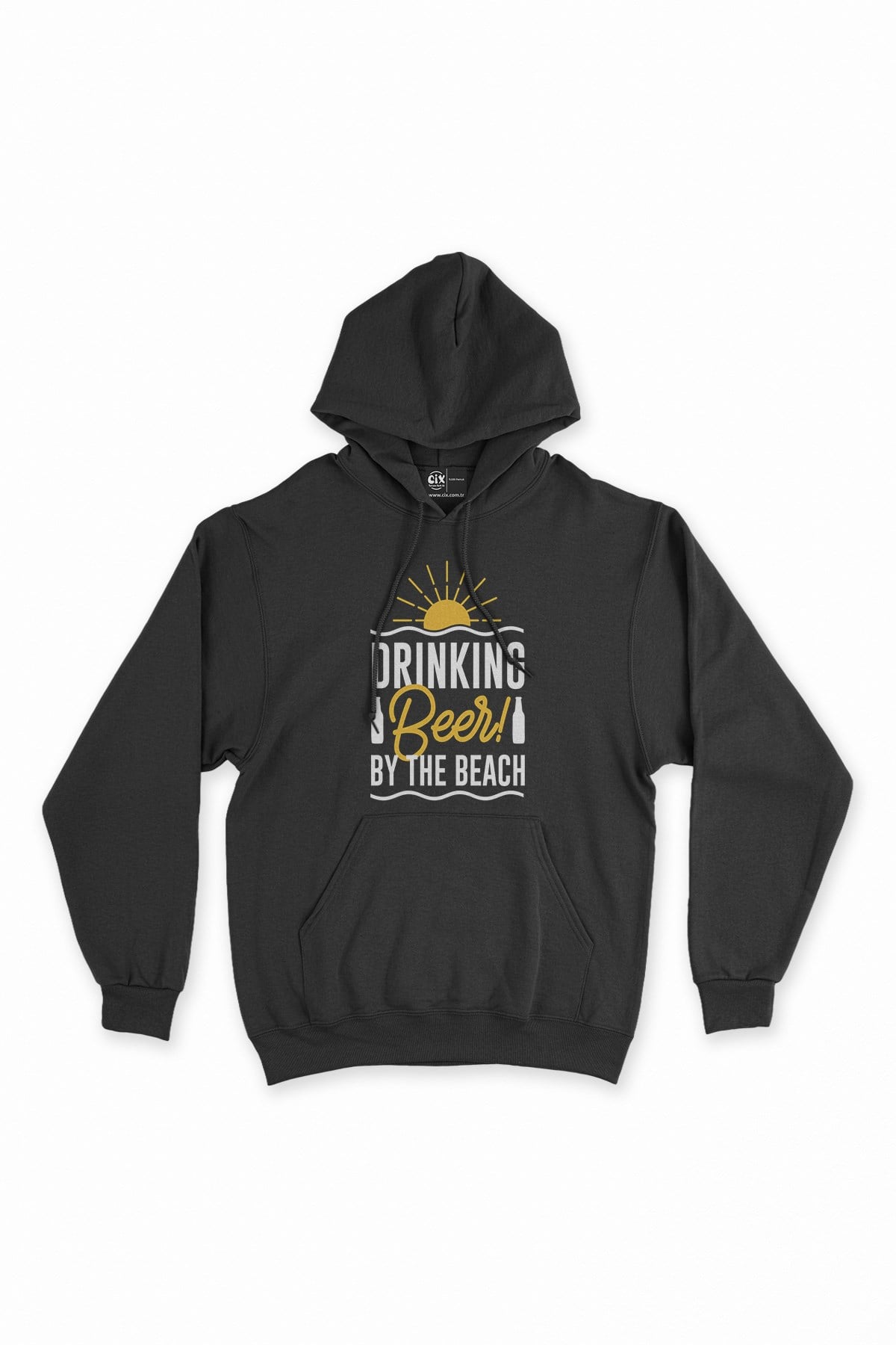 Drinking Beer Siyah Kapşonlu Sweatshirt Hoodie