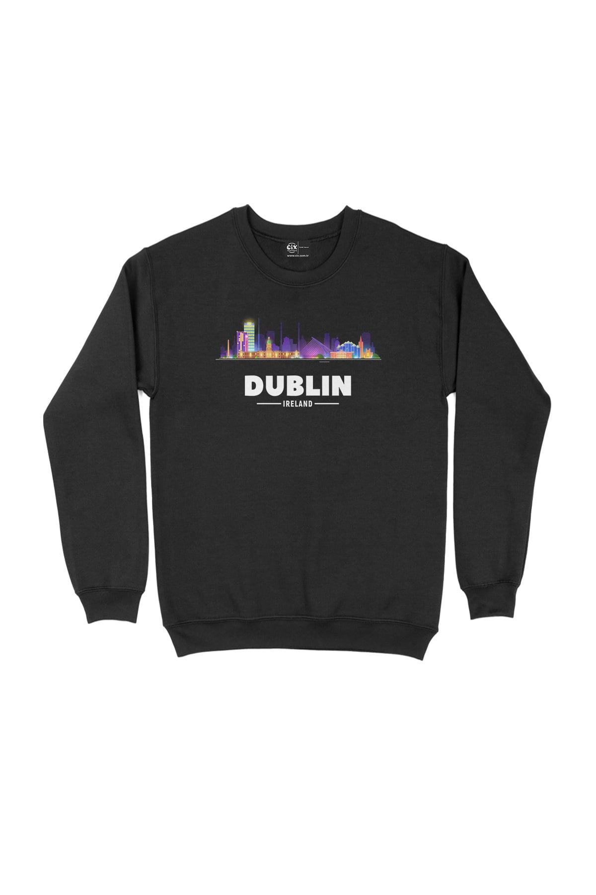 Dublin İrlanda Manzaralı Siyah Sweatshirt