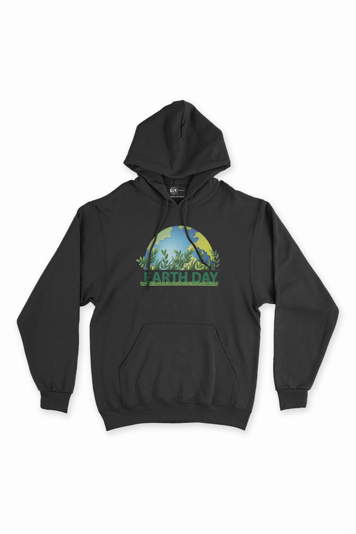 Dünya Günü Siyah Kapşonlu Sweatshirt Hoodie