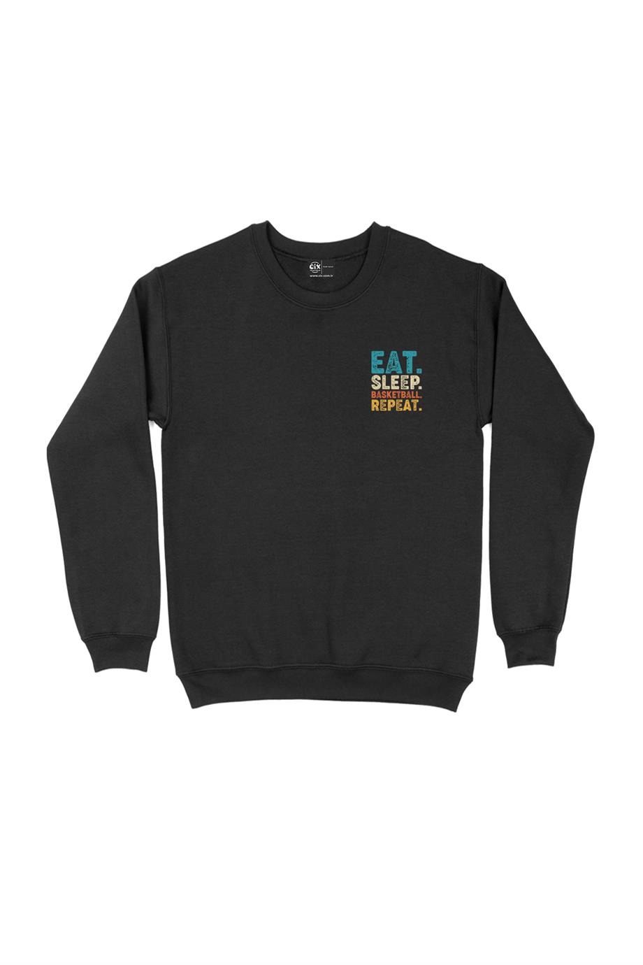Eat Sleep Repeat Bassket Cep Tasarım Baskılı Sweatshirt Eat Sleep Repeat Bassket Cep Tasarım Baskılı Sweatshirt - Ücretsiz Kargo